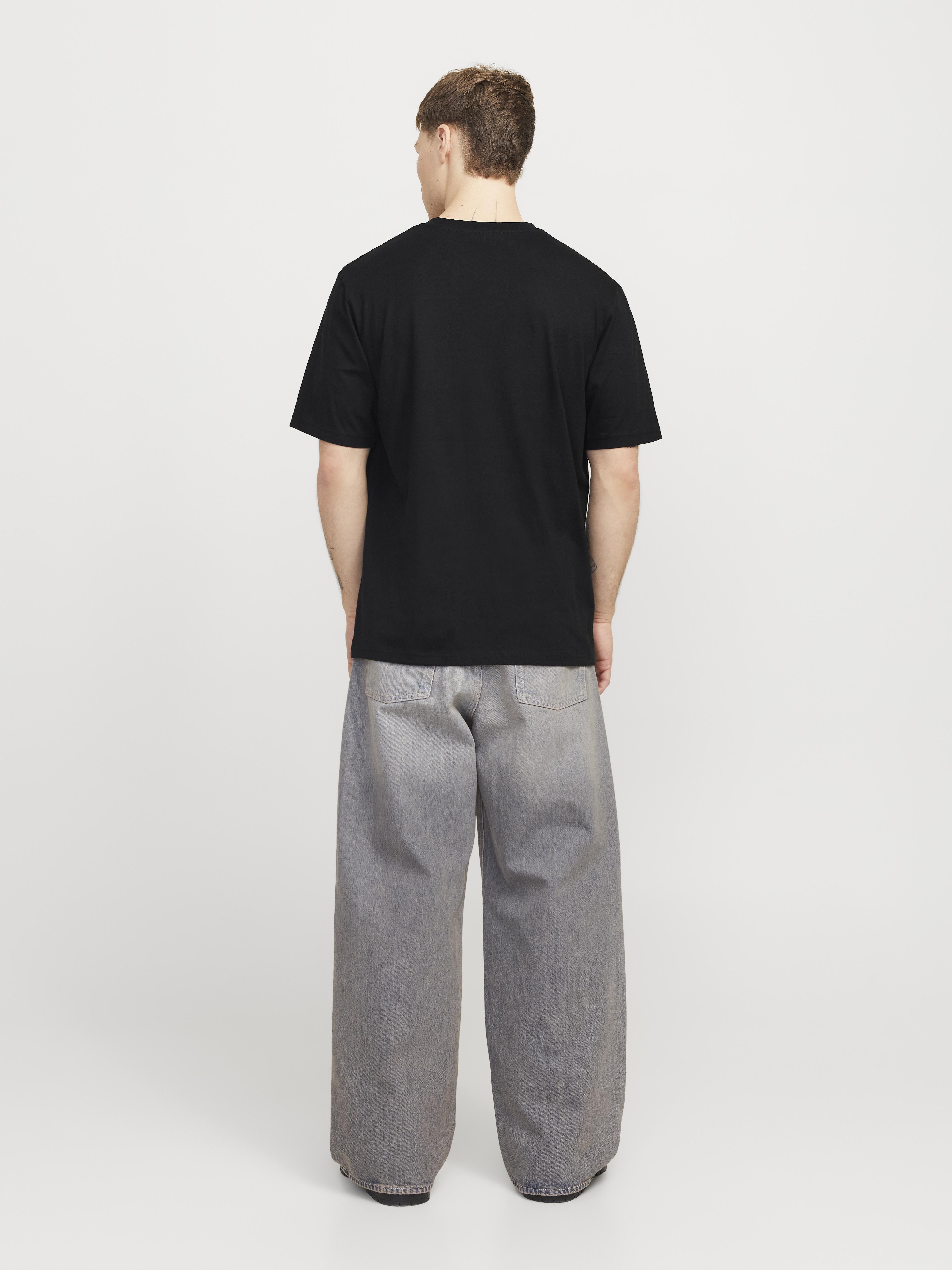 Jack & Jones t-shirt nero con grafica pontile