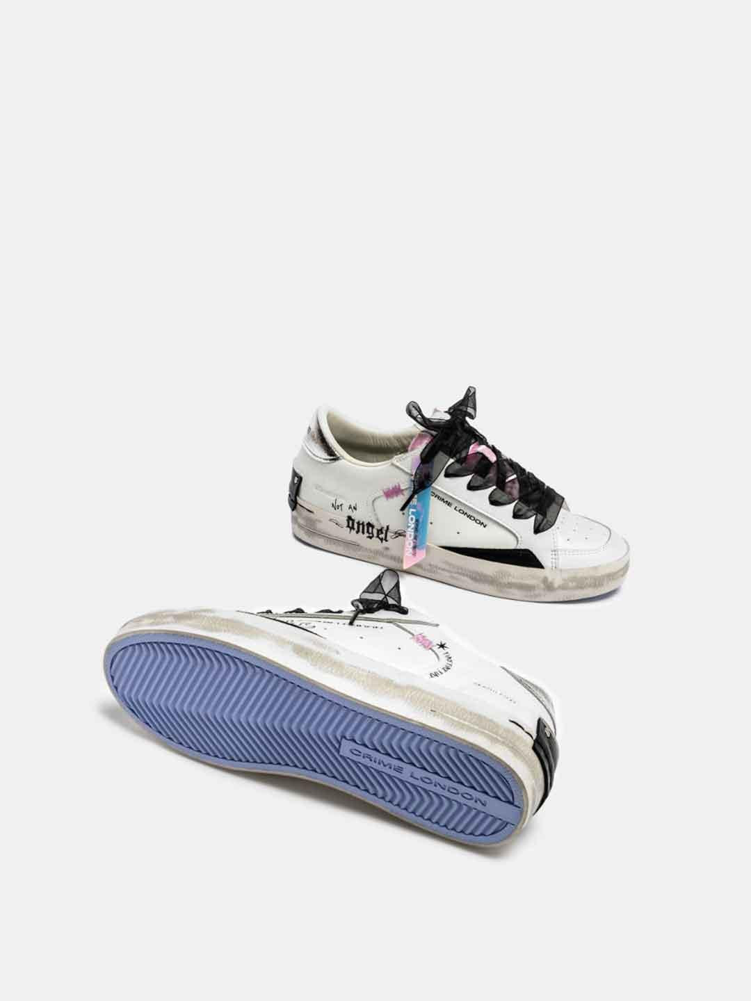 Crime Sk8 Deluxe sneakers bianco con tab argento