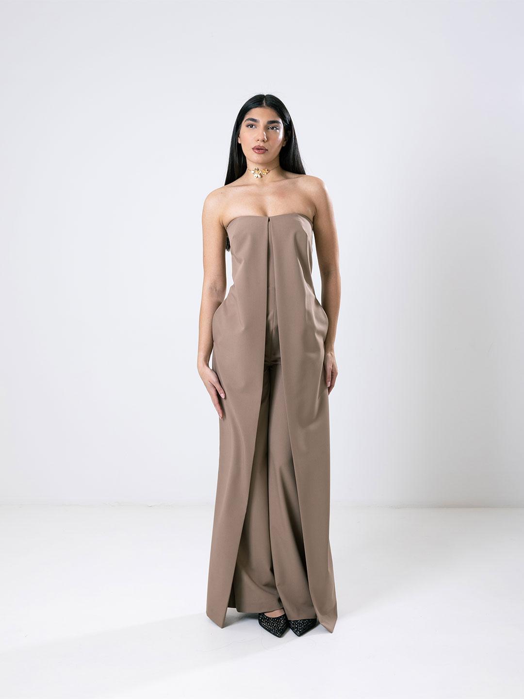 Bohemian Vì  jumpsuit marrone<BR/>