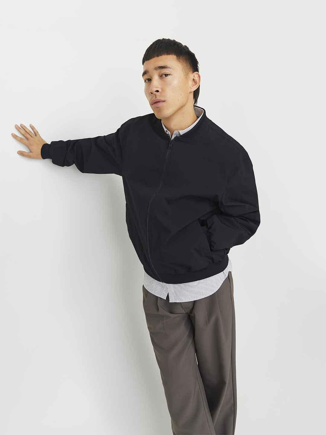 Jack & Jones giubbino nero a bomber