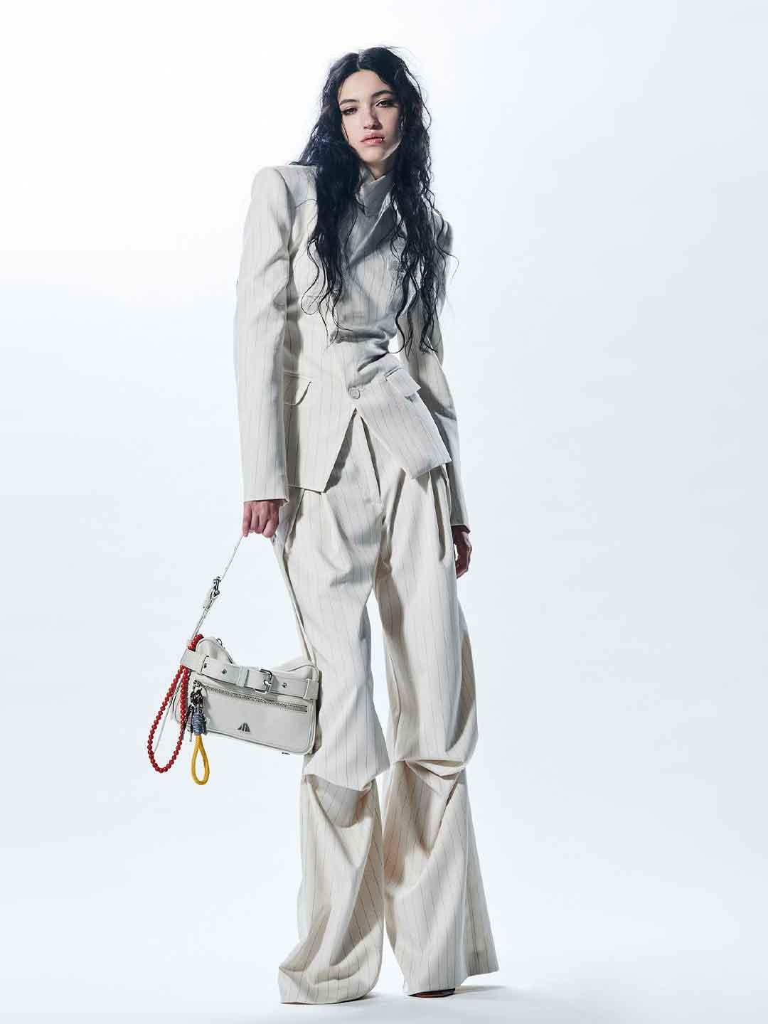 Aniye By Miriam pantalone panna gessato<BR/>