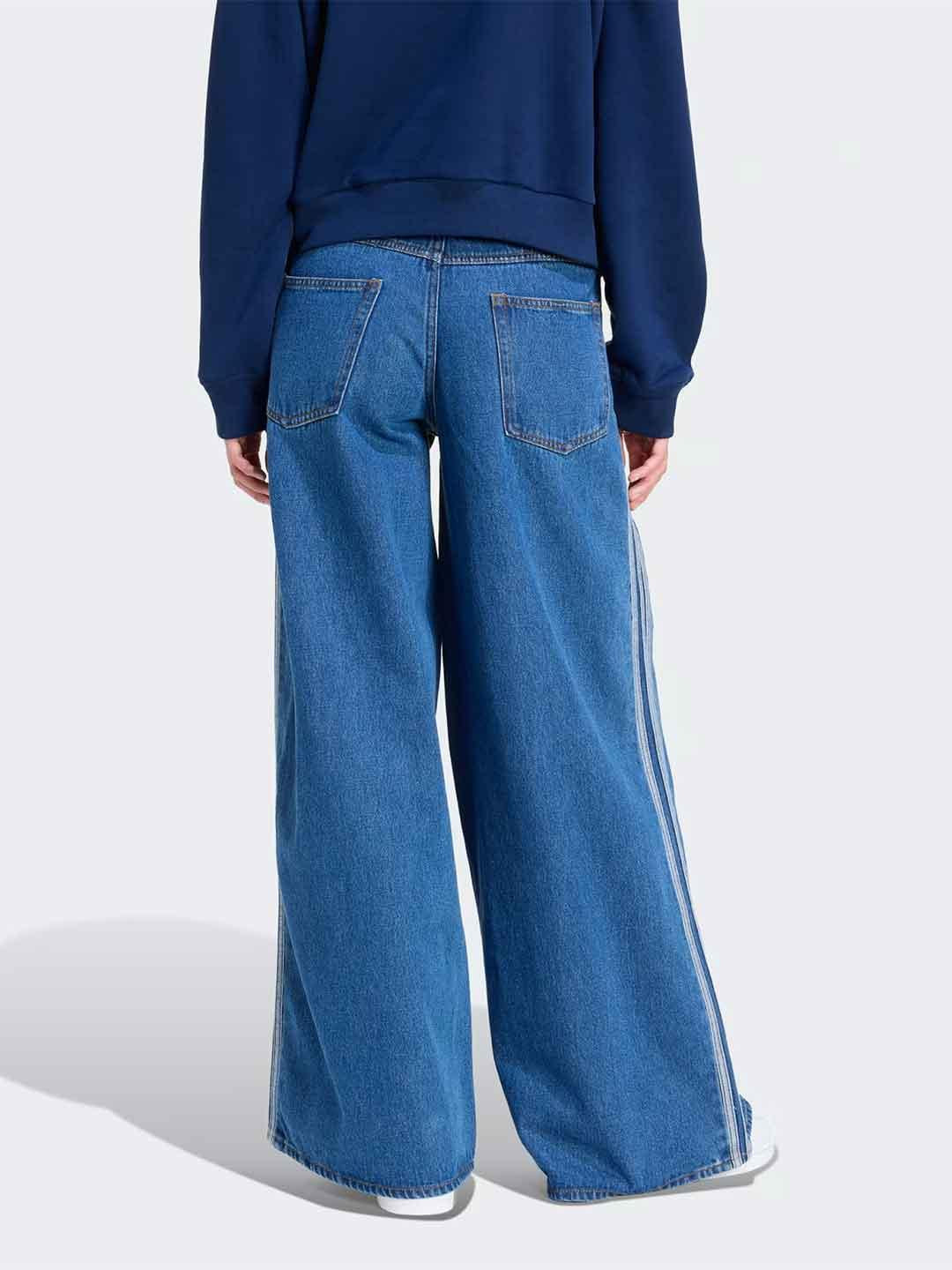 Adidas jeans blu a palazzo