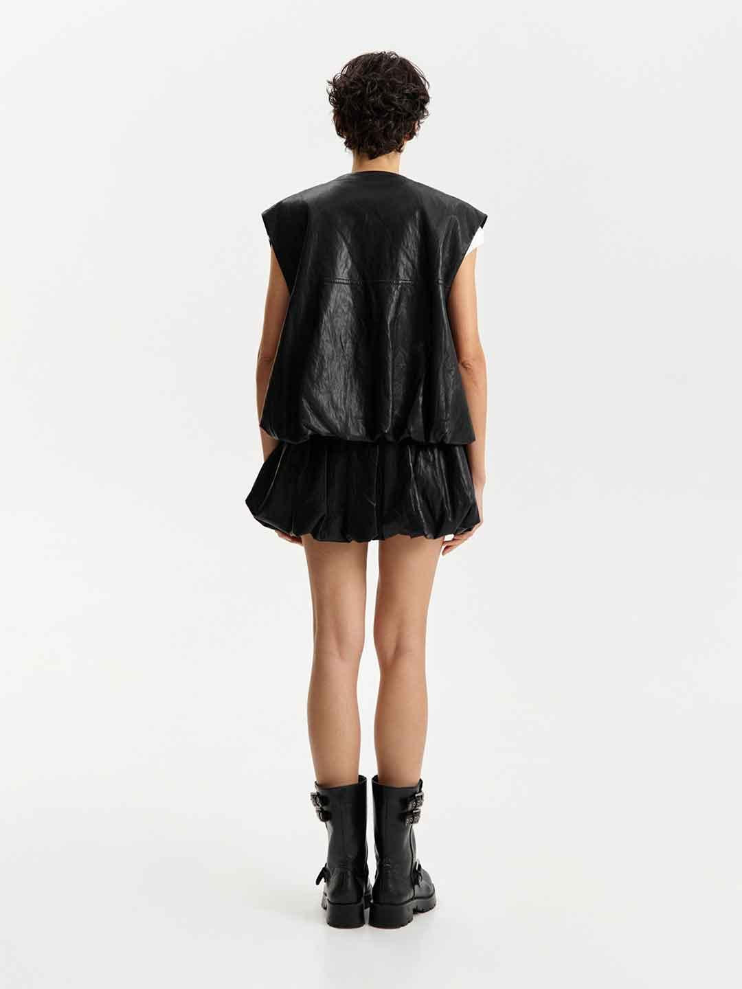 Eleh gonna nero mini in pelle
