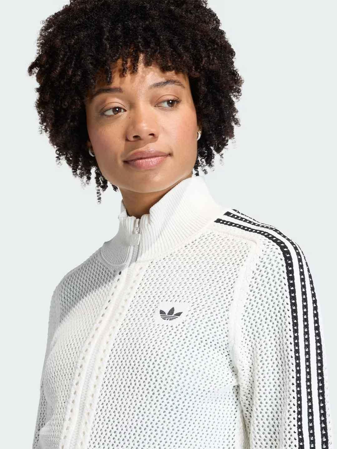 Adidas Firebird felpa panna in crochet