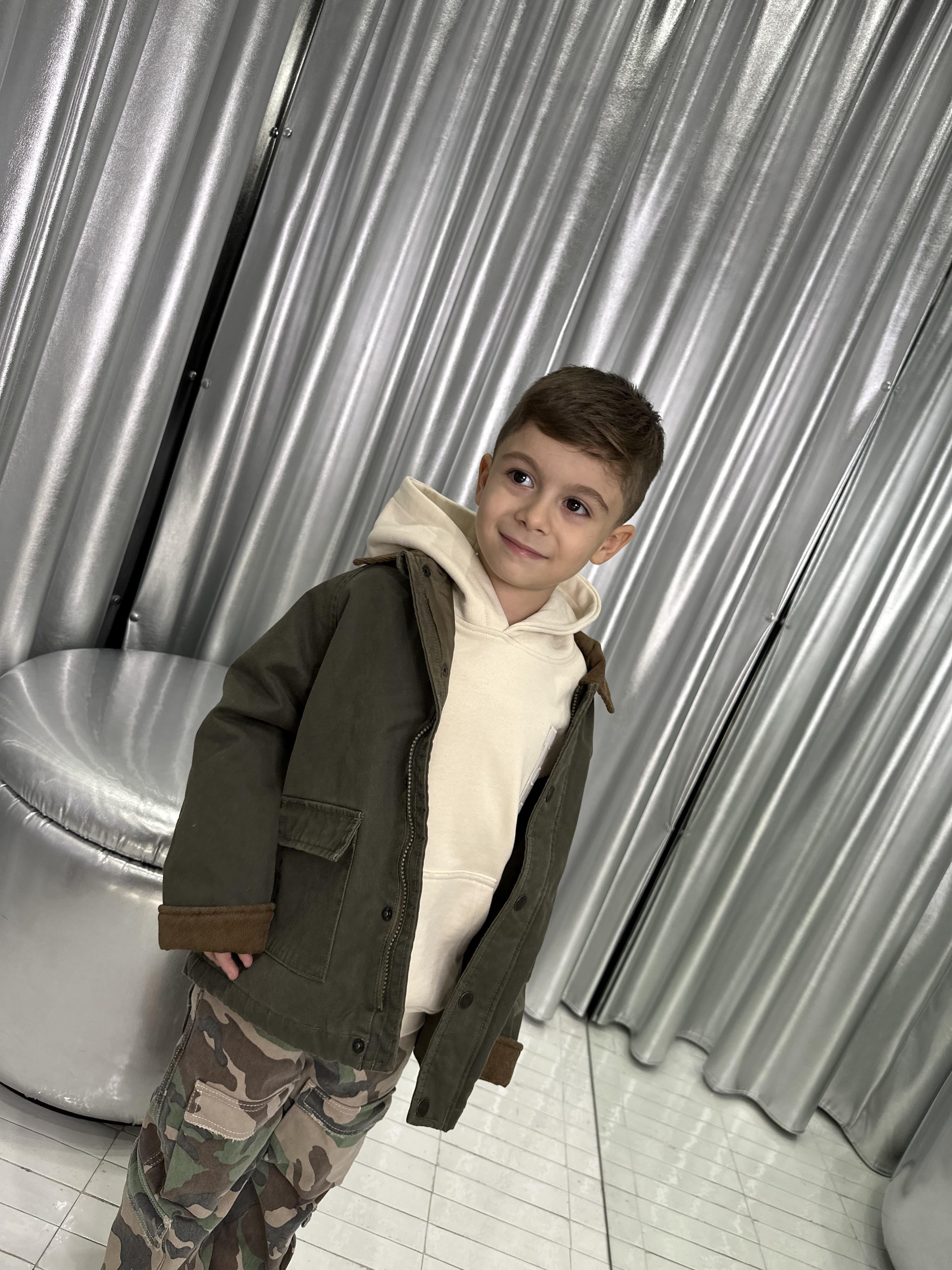 Name It giubbino kids verde con colletto in contrasto