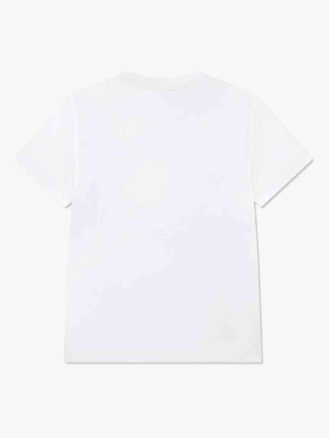 Lacoste t-shirt kids bianco con logo multicolor