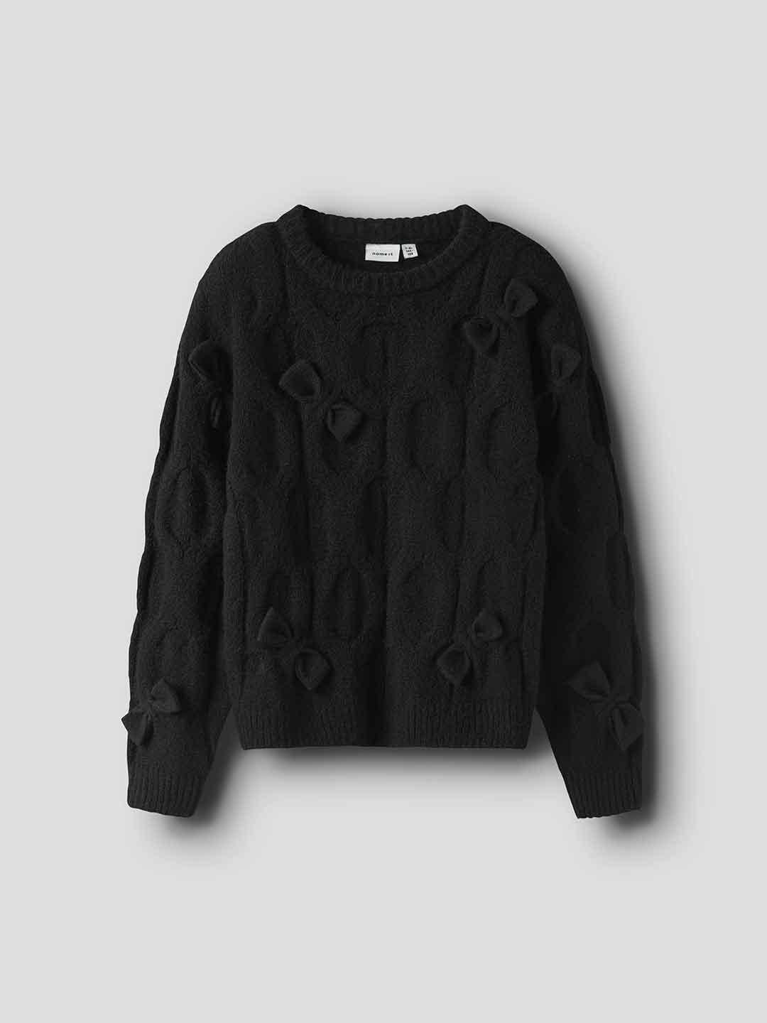 Name It maglione kids nero con fiocchi