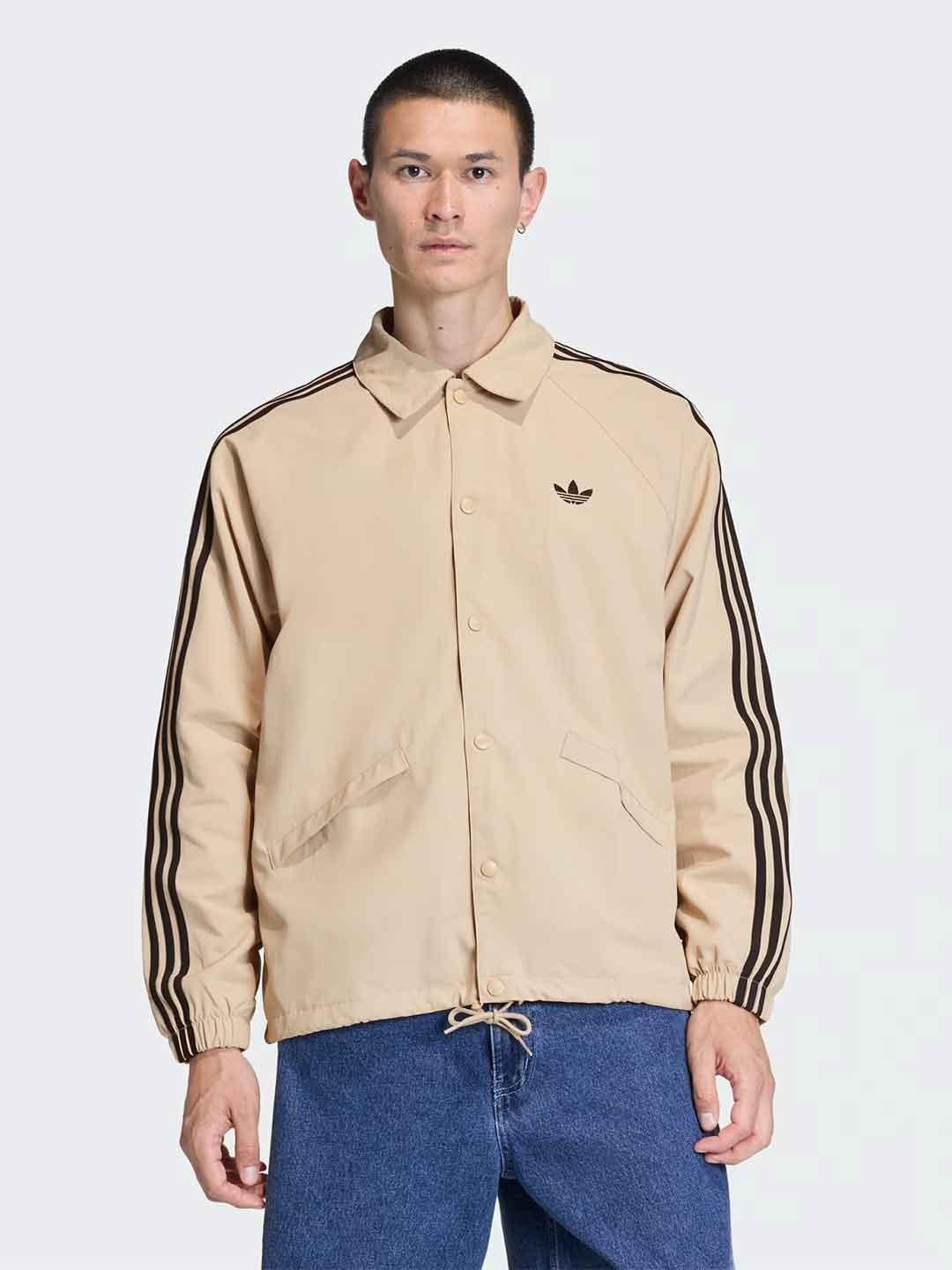 Adidas giubbino beige con bande nere