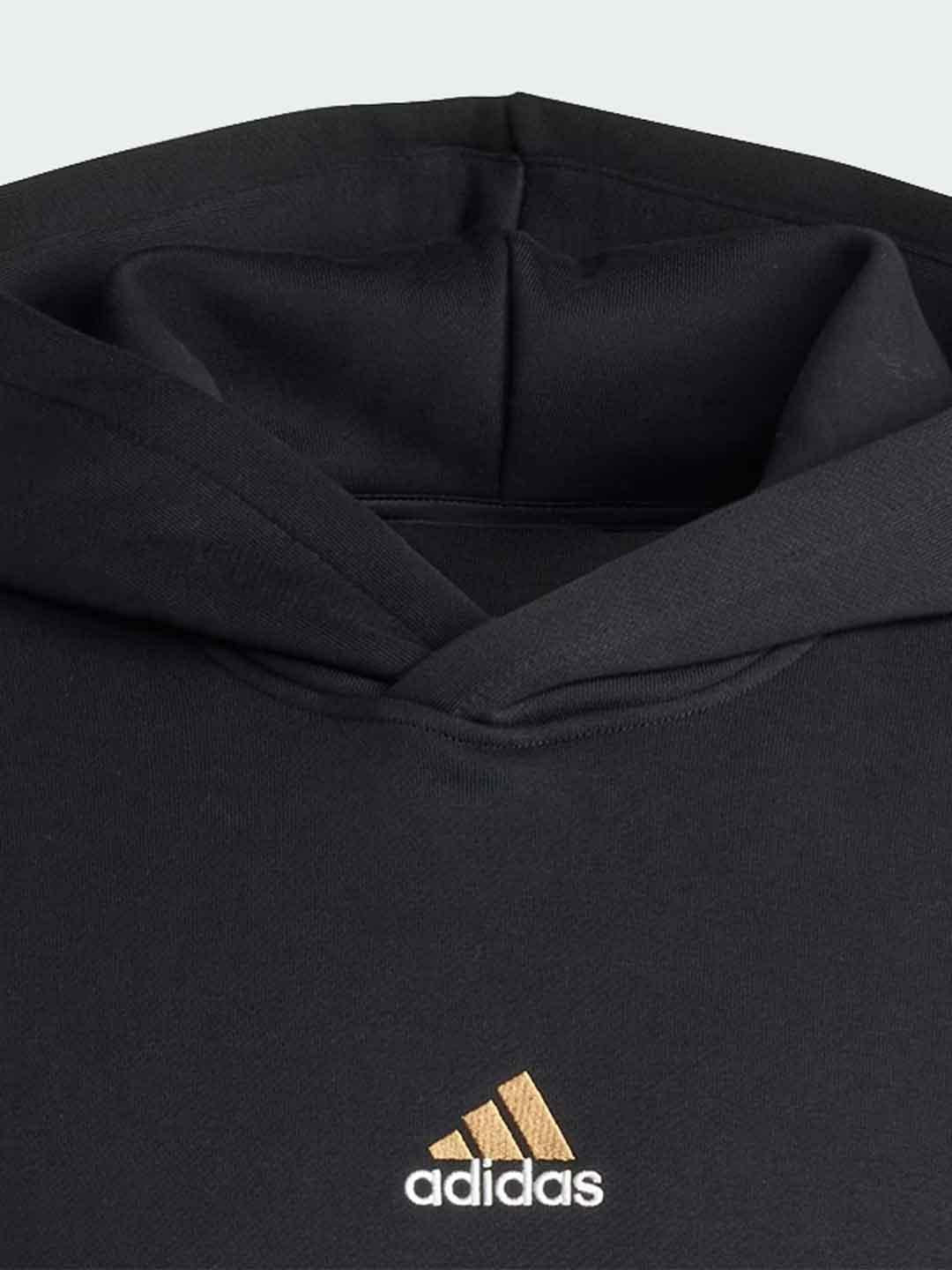 Adidas felpa nero con logo beige