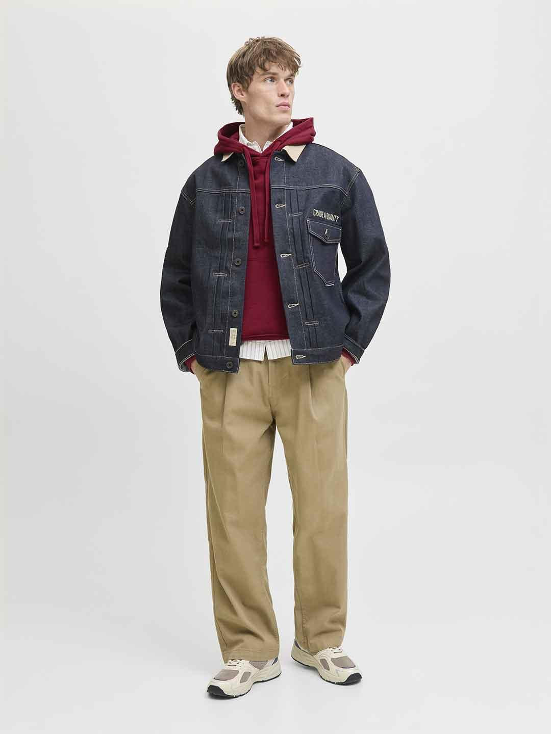 Jack & Jones felpa bordeaux con cappuccio