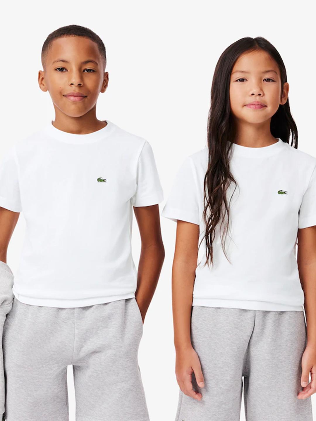 Lacoste t-shirt kids bianco con logo piccolo
