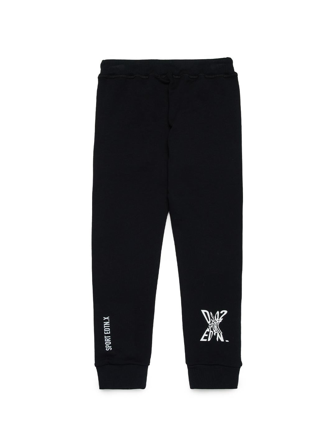 Dsquared 2 pantalone kids di tuta nero con stampe