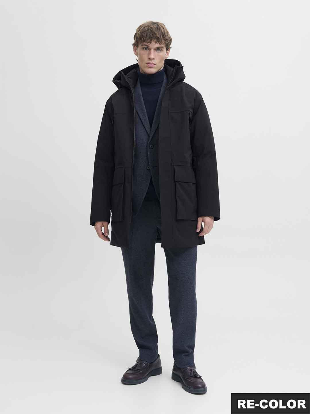 Jack & Jones giubbino nero lungo