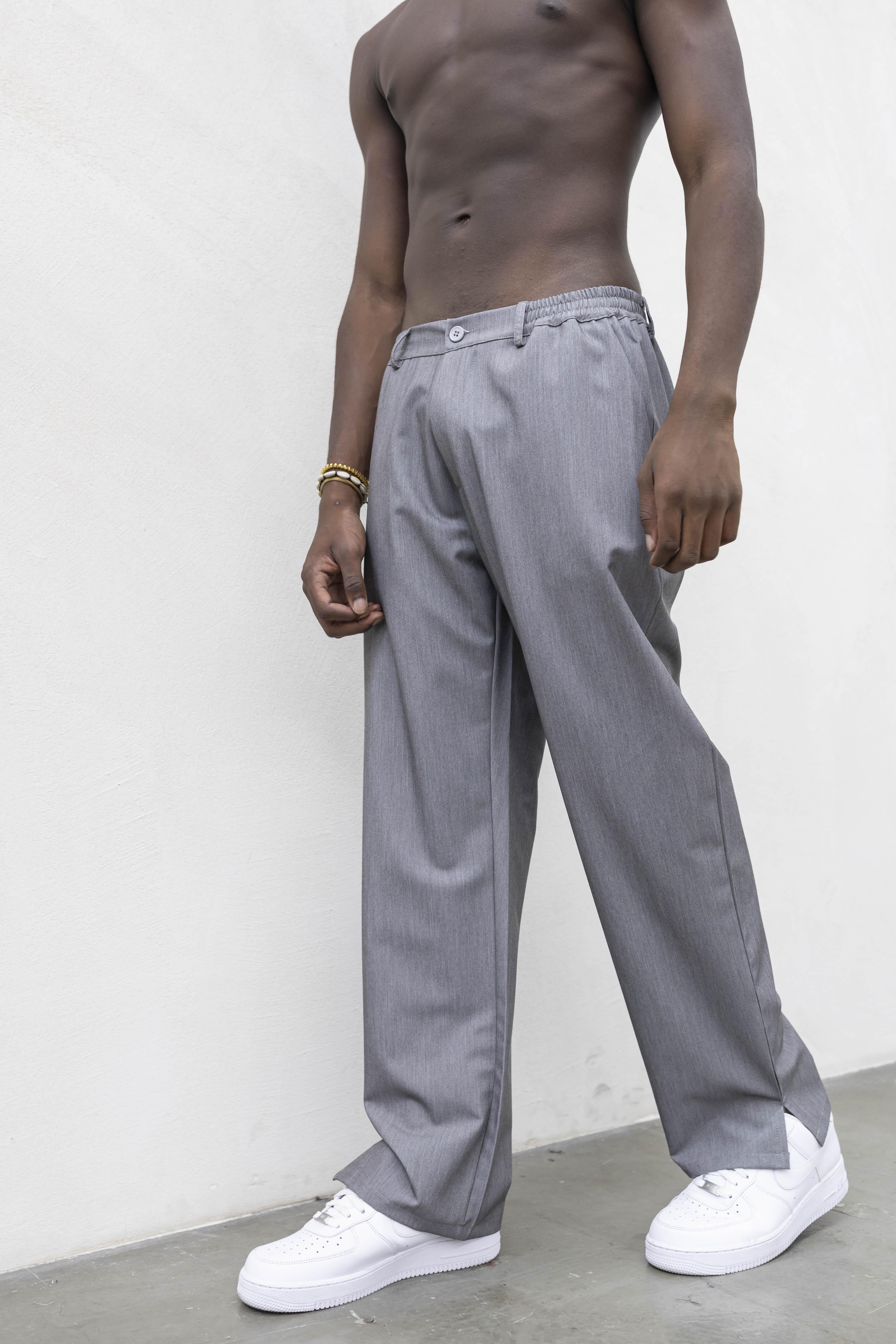 Tokyo pantaloni grigio simply con spacchetti