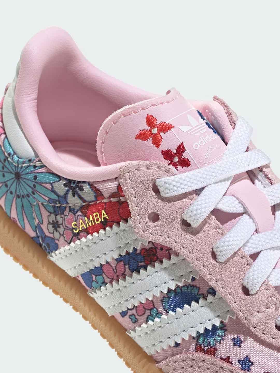 Adidas Samba OG sneakers kids rosa con fiori