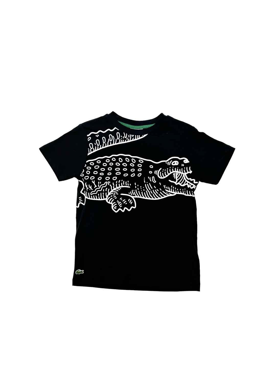 Lacoste t-shirt kids nero con big logo
