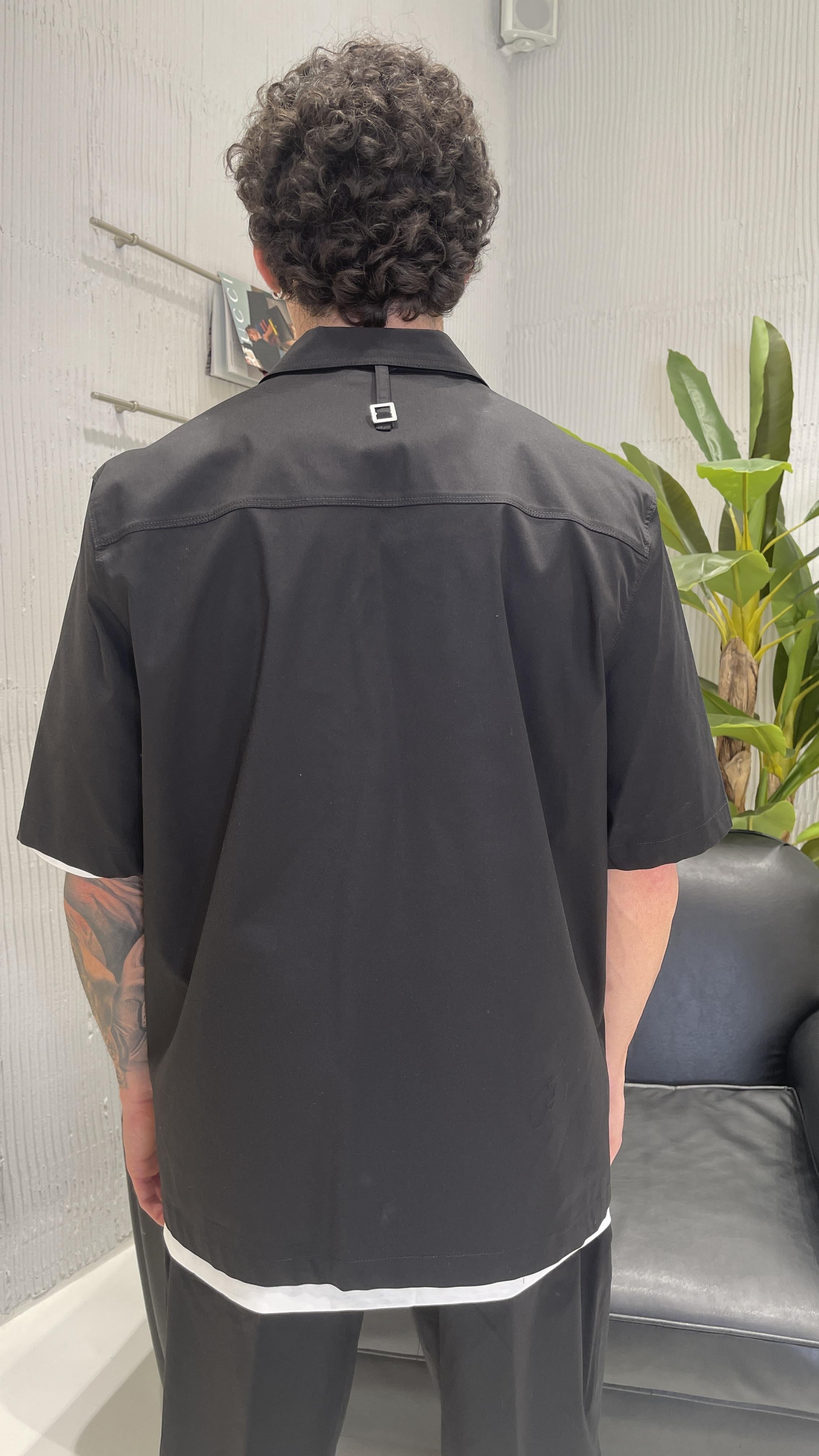 Pret A Porter camicia nero con tasconi <BR/>