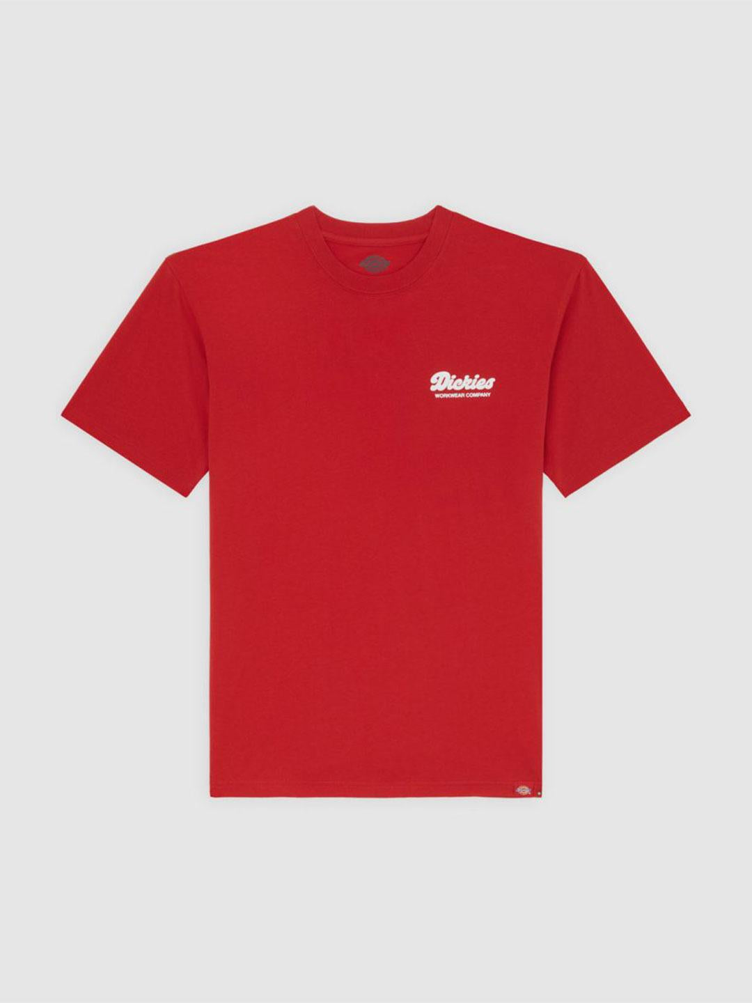 Dickies Lewistown t-shirt rosso logo bianco