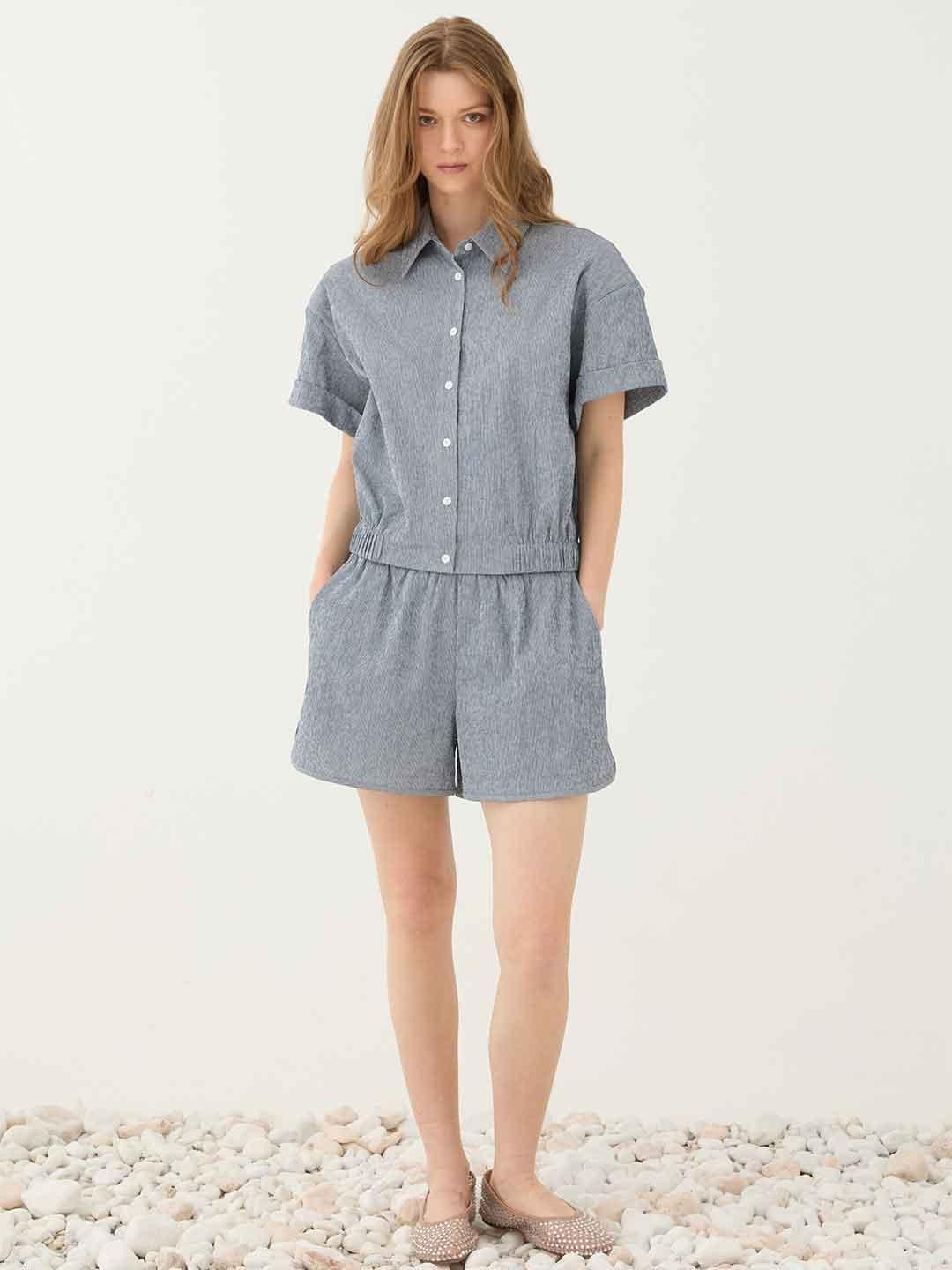 Eleh camicia blu a righe