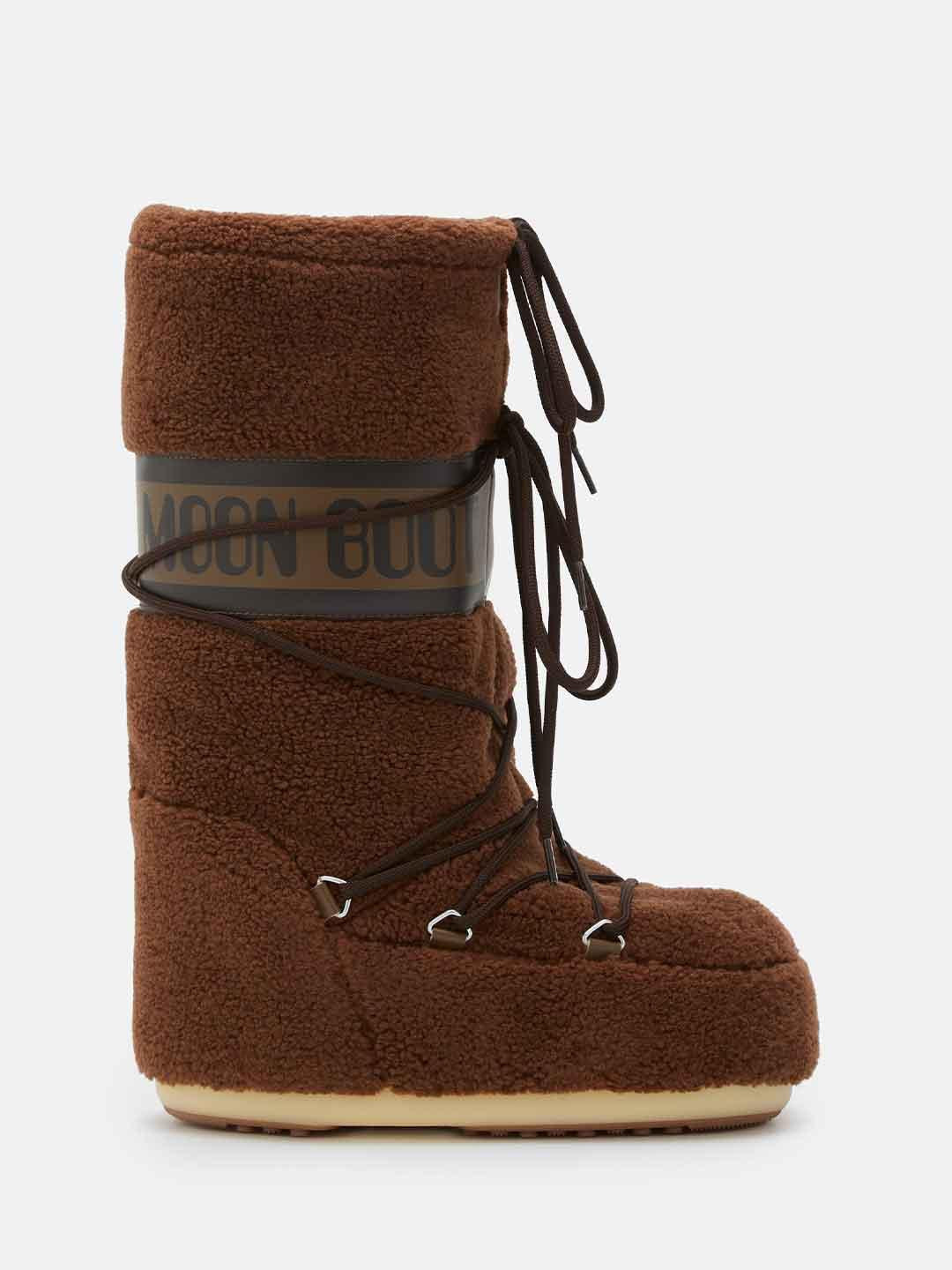 Moon Boot Icon stivale marrone in teddy