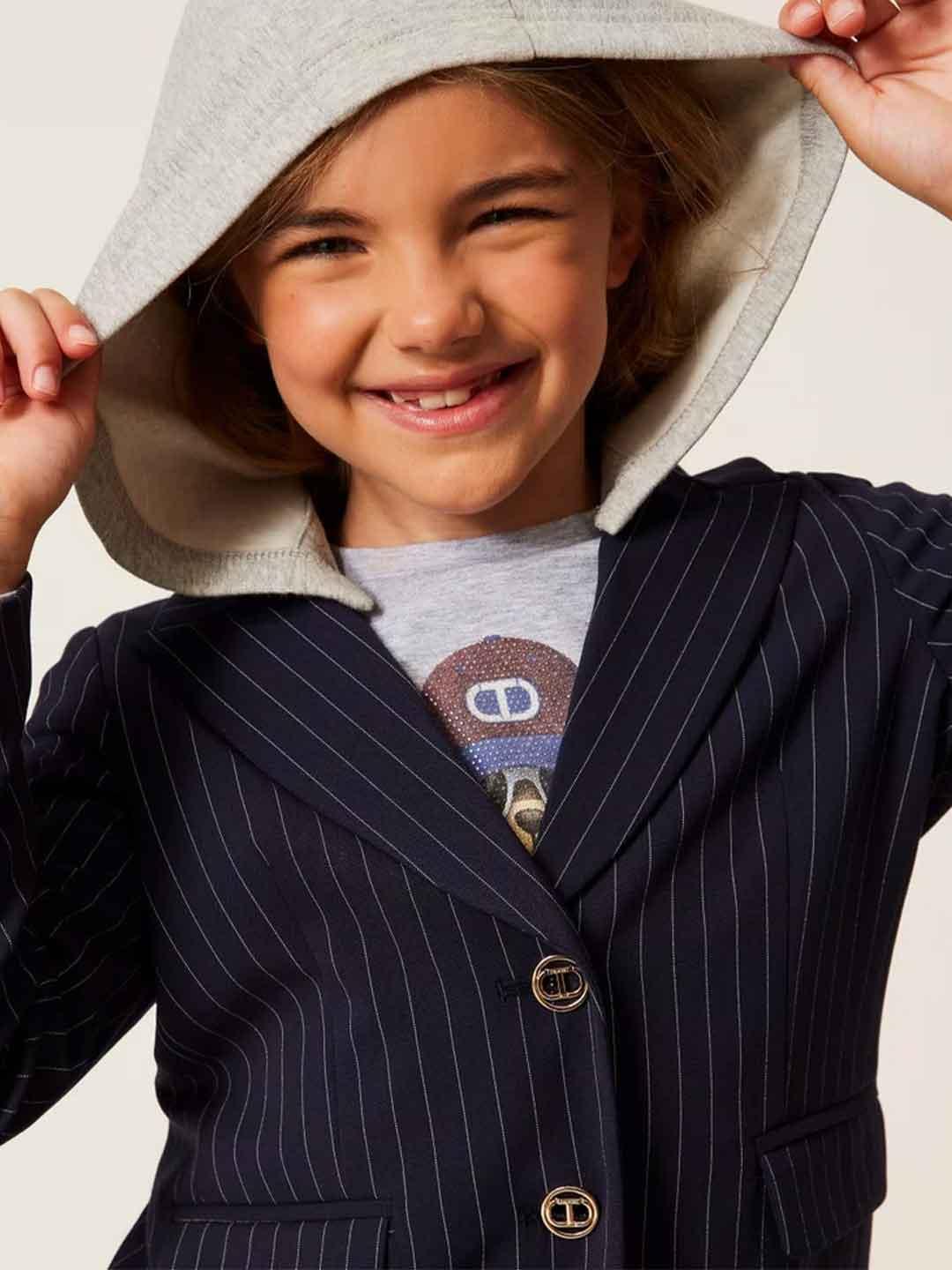 Twinset giacca kids blu con cappuccio