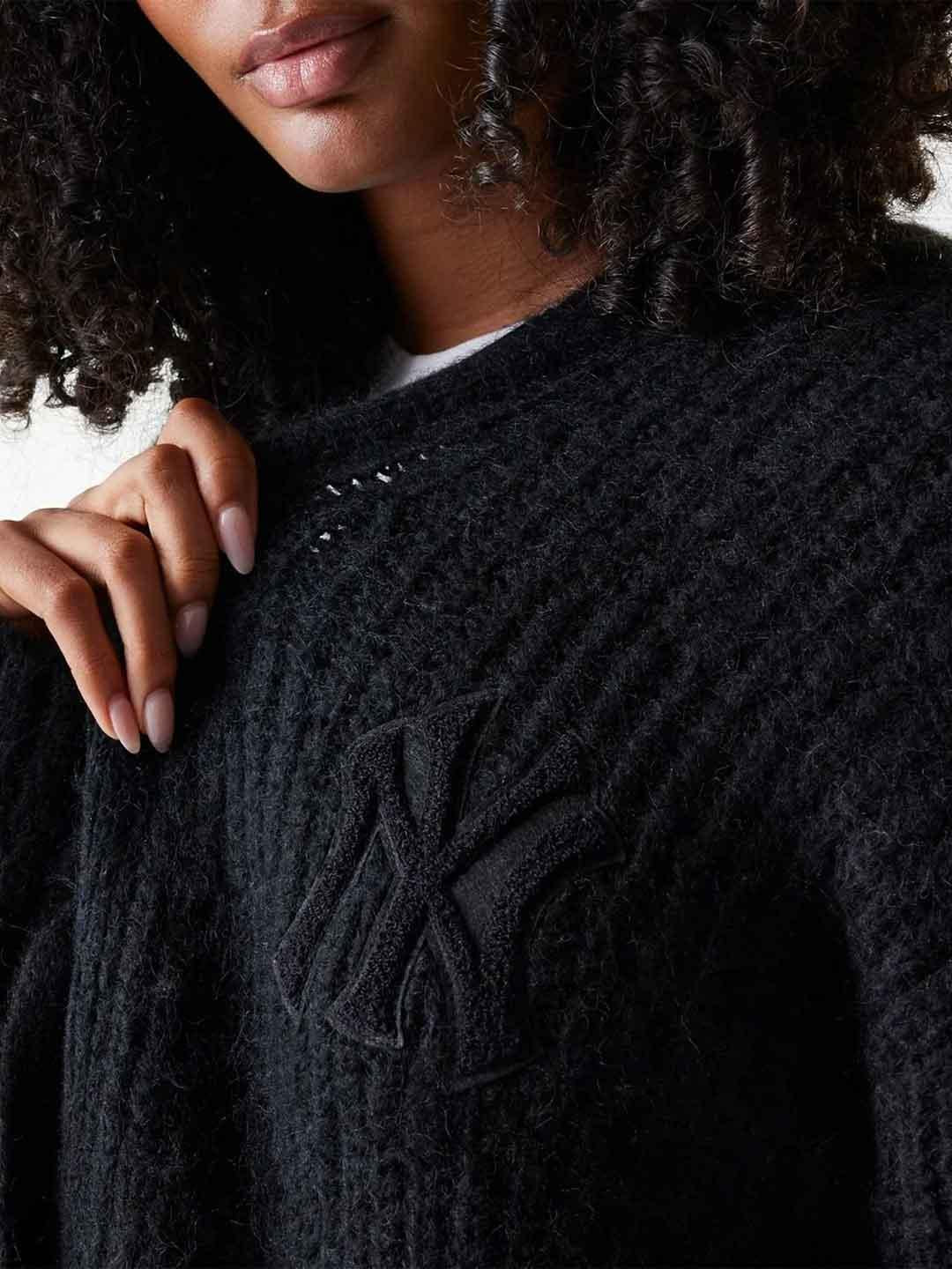New Era cardigan nero NY con logo nero