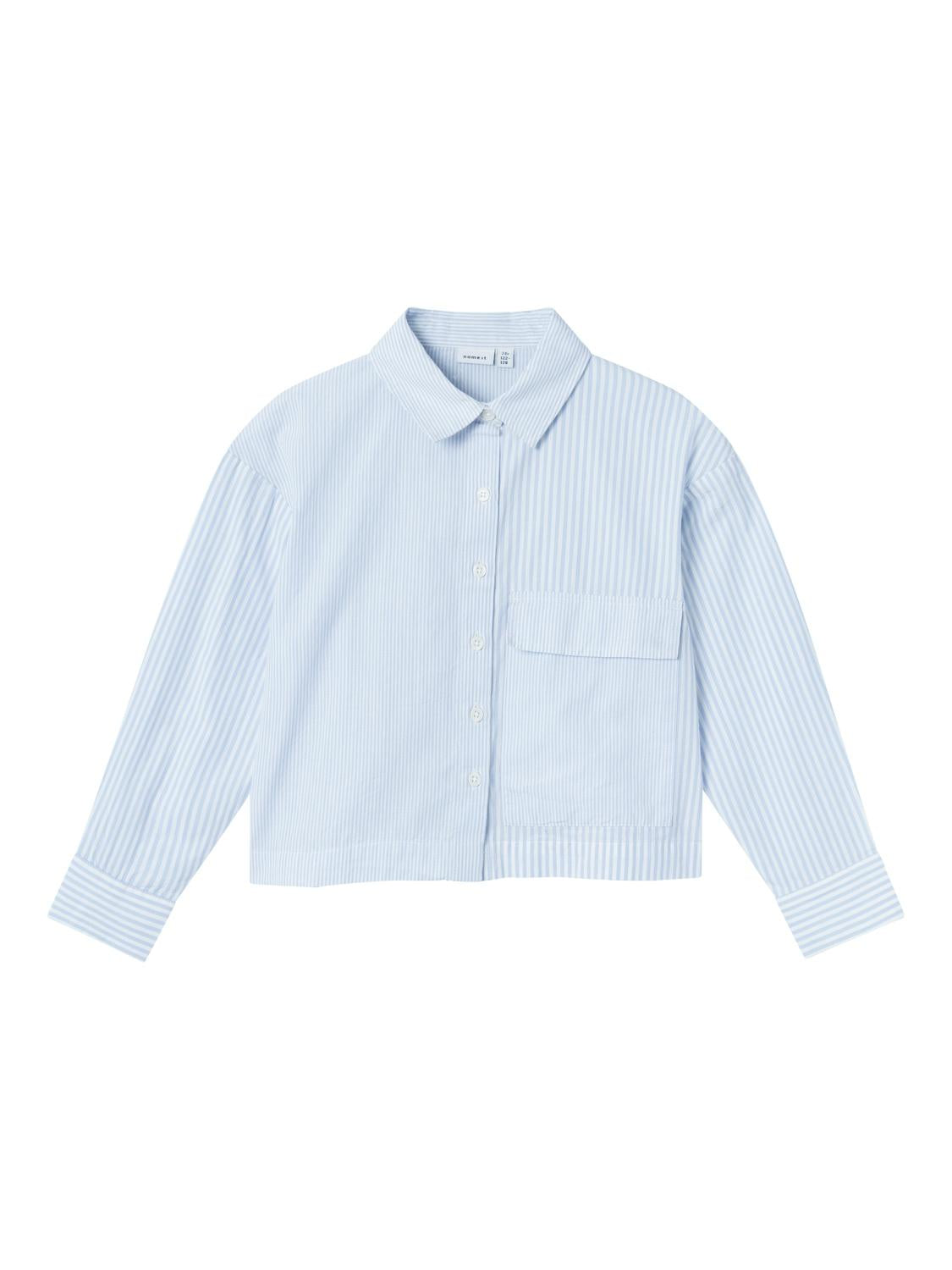 Name It camicia kids celeste a righe crop