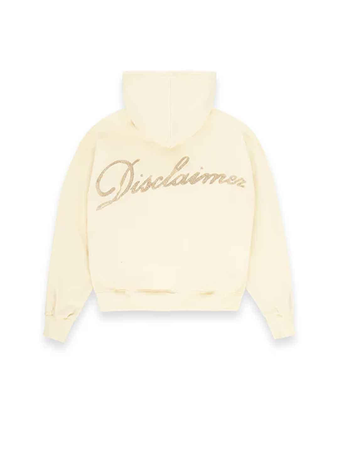 Disclaimer felpa panna con strass e cappuccio