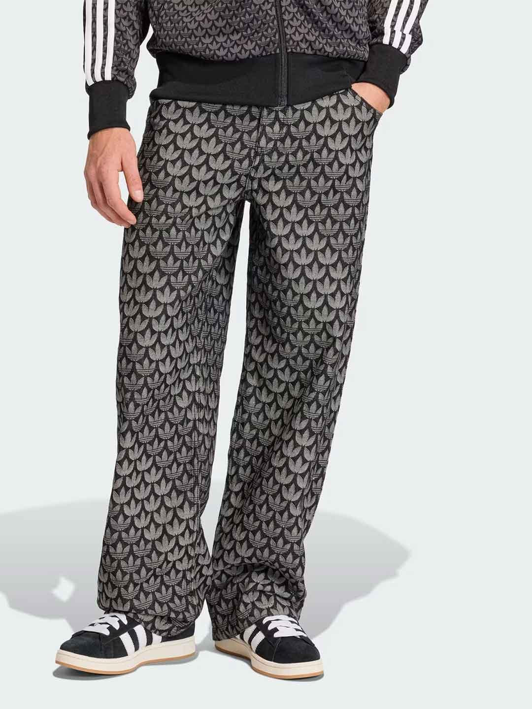Adidas jeans nero multilogo