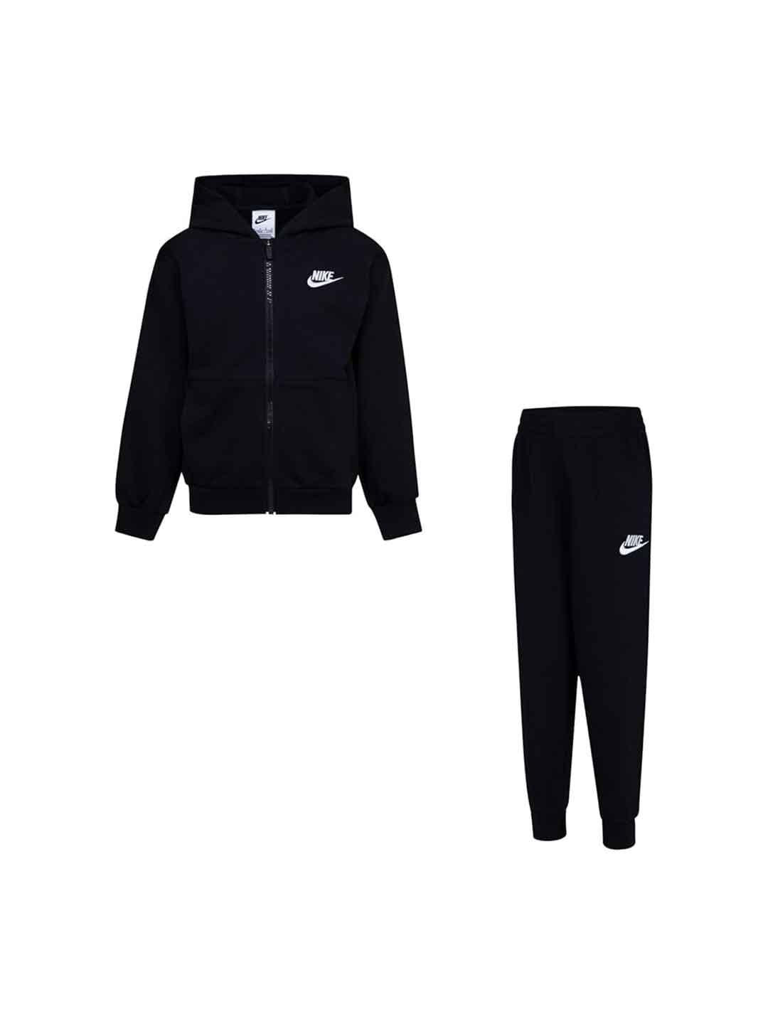 Nike coordinato kids nero con zip