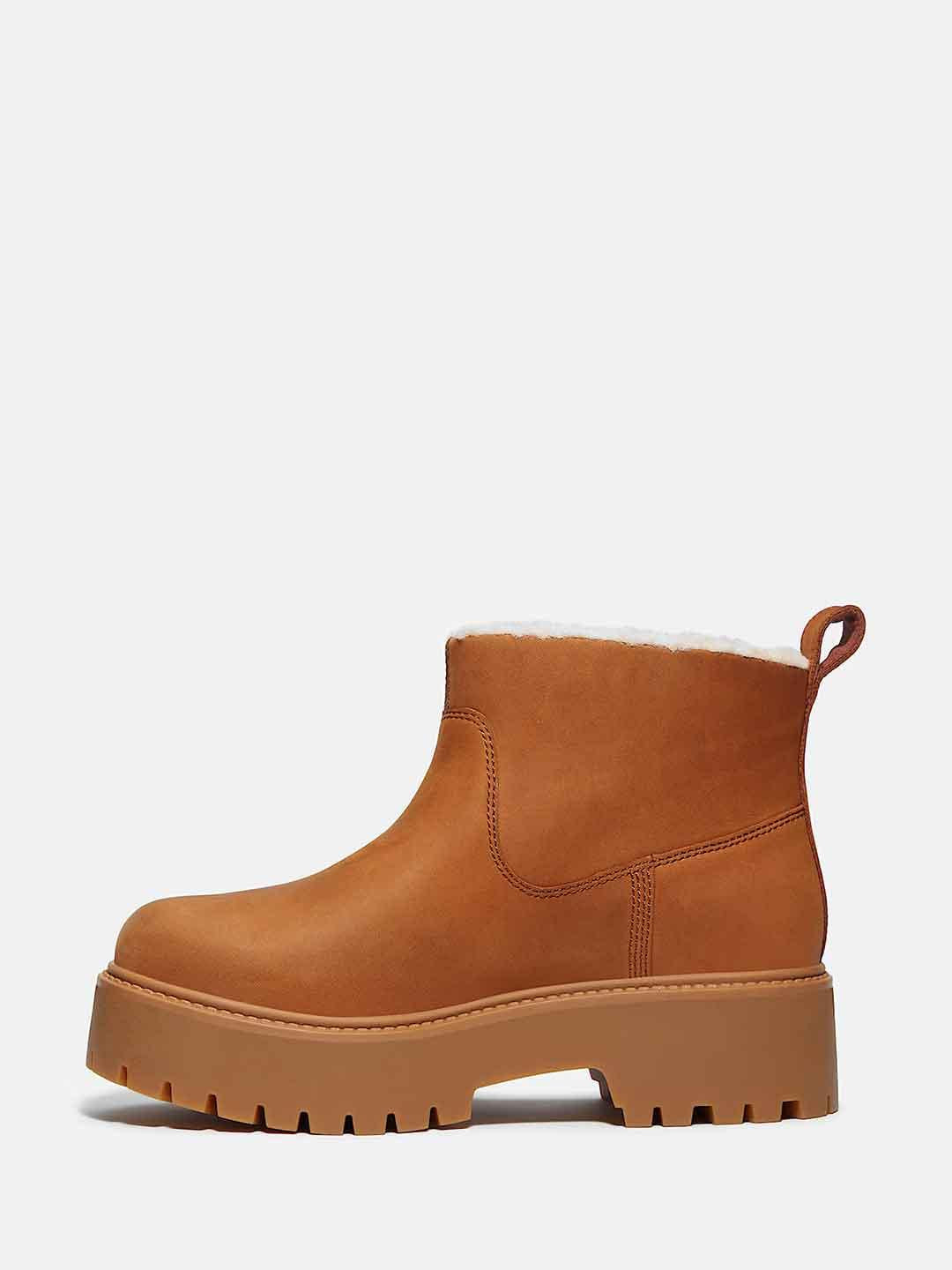 Timberland Stone Street anfibio beige con pelliccia