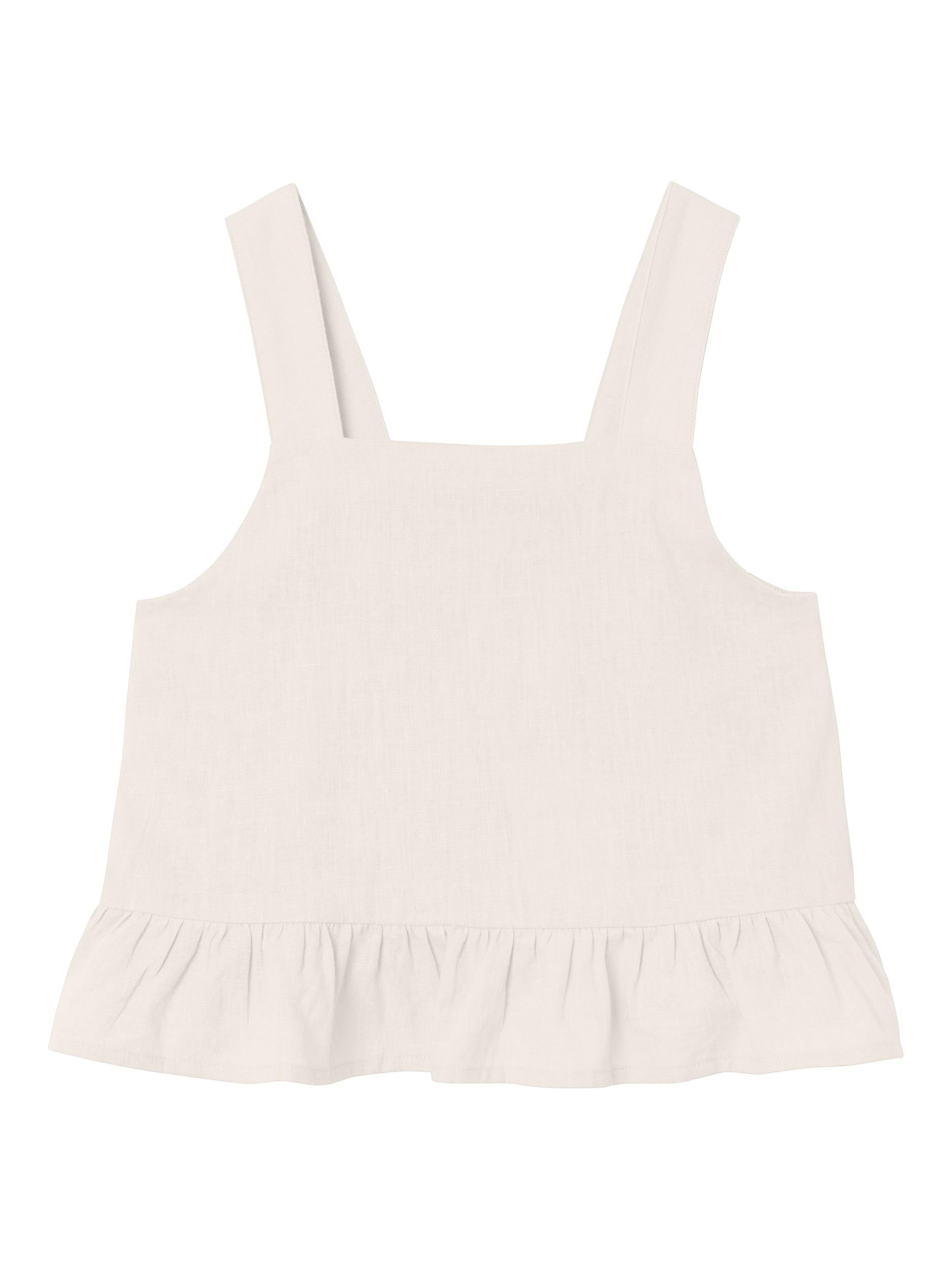 Name It top kids bianco con balza sul fondo