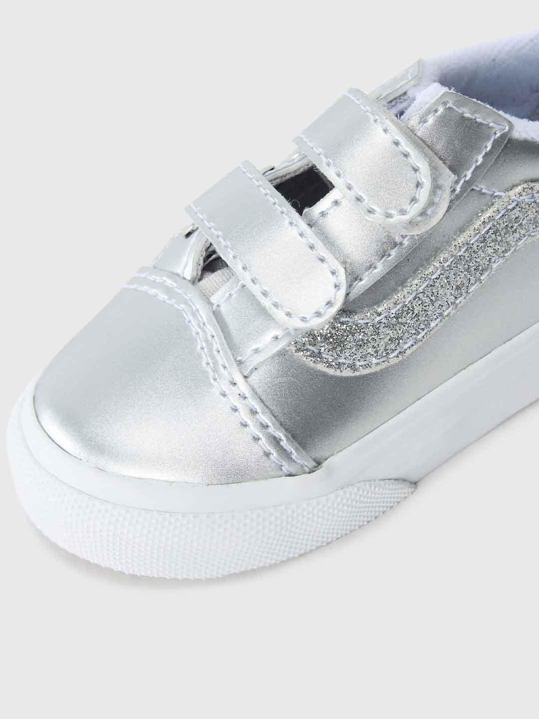 Vans Old Skool V sneakers kids argento con glitter