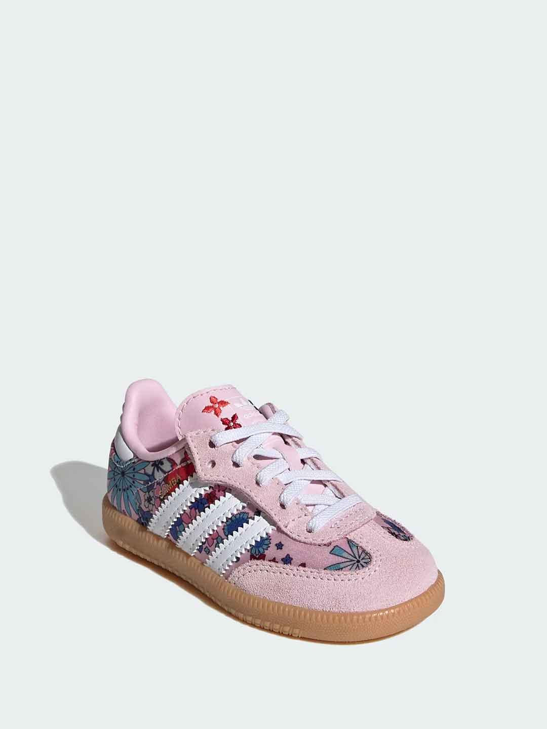 Adidas Samba OG sneakers kids rosa con fiori