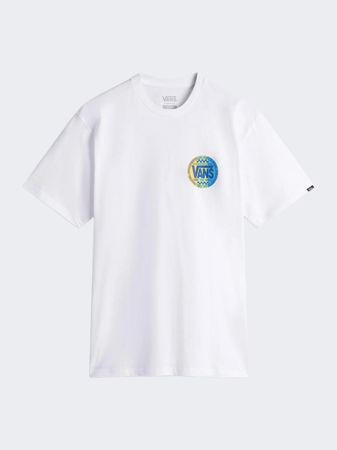 Vans t-shirt bianco con logo multicolor