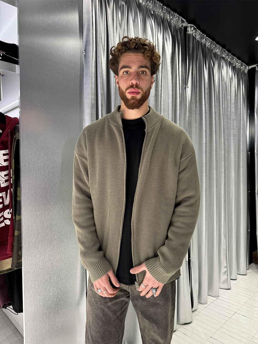 All Or Nothing maglione fango con zip