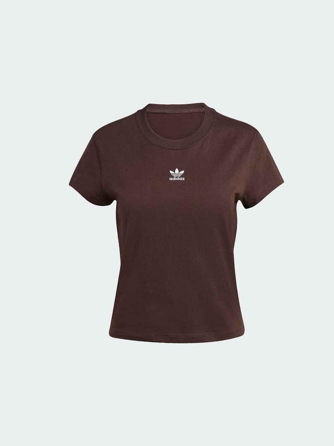 Adidas Essentials t-shirt marrone a coste