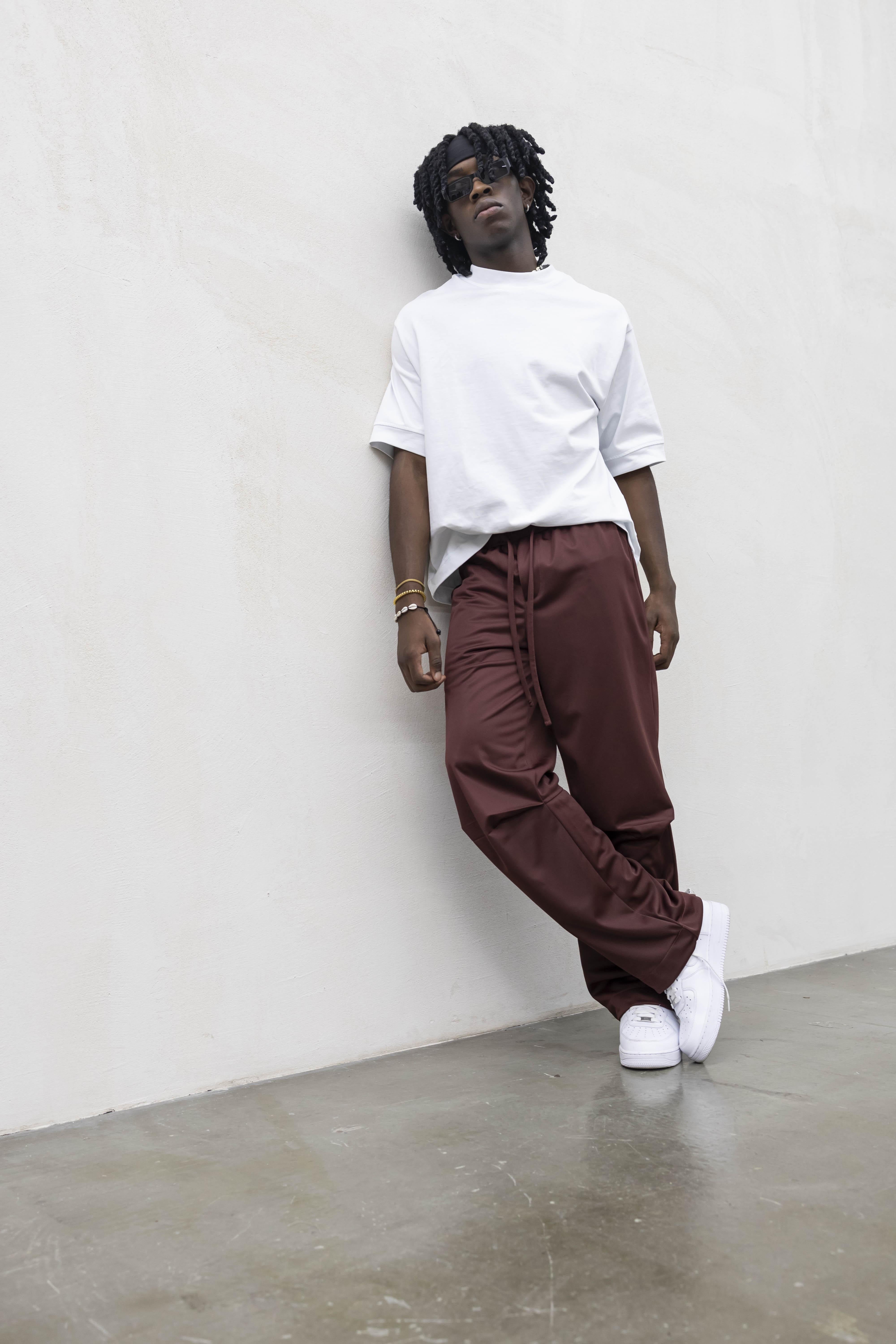 Present Day pantalone bordeaux acetato