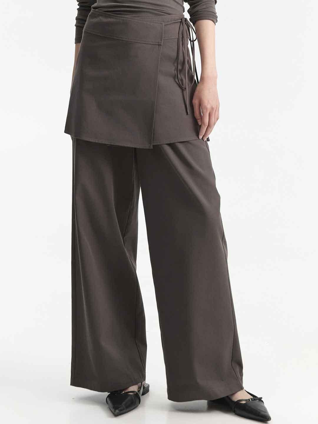 Eleh pantalone grigio con gonna