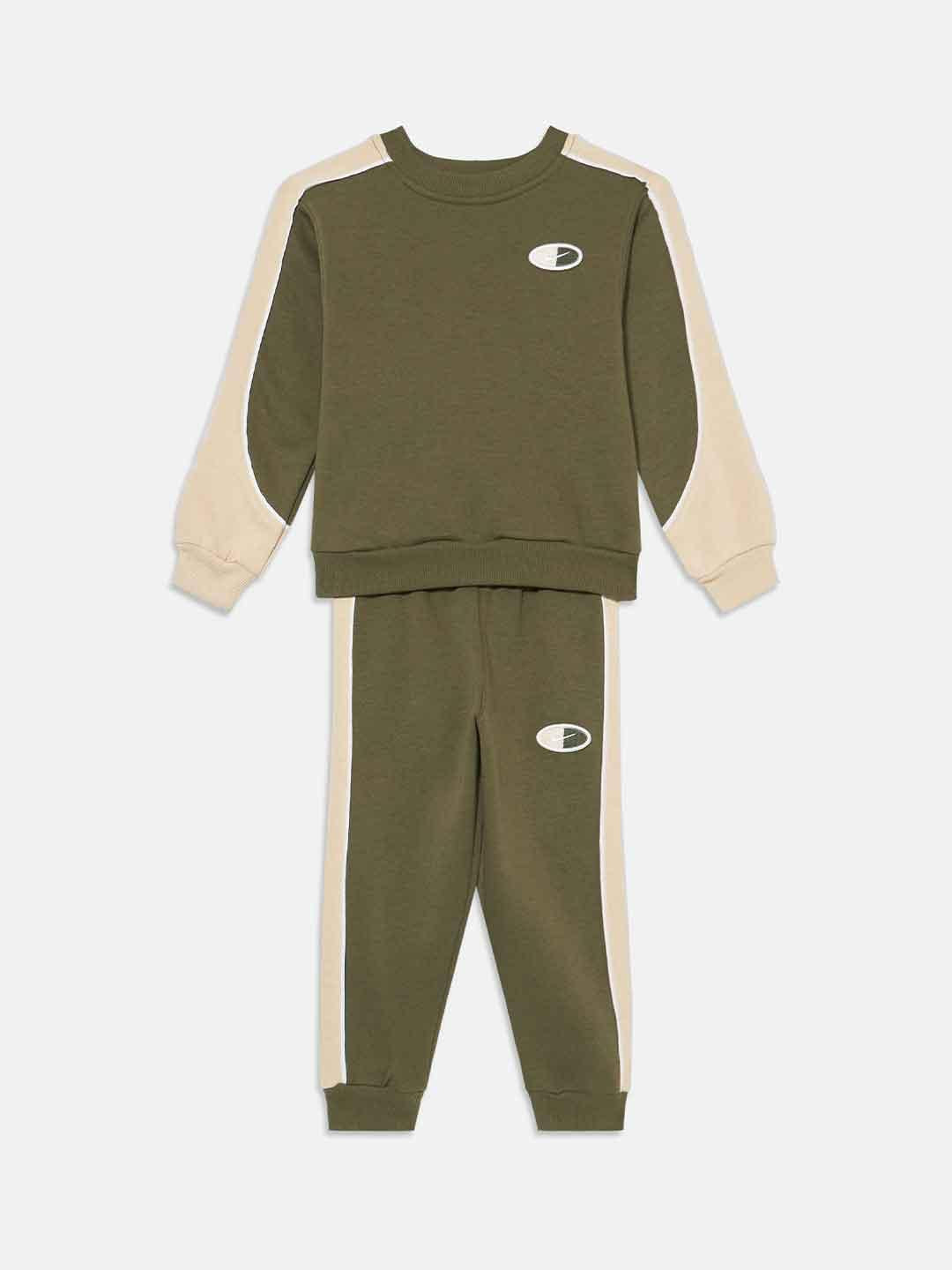 Nike Crew Set coordinato kids verde e beige