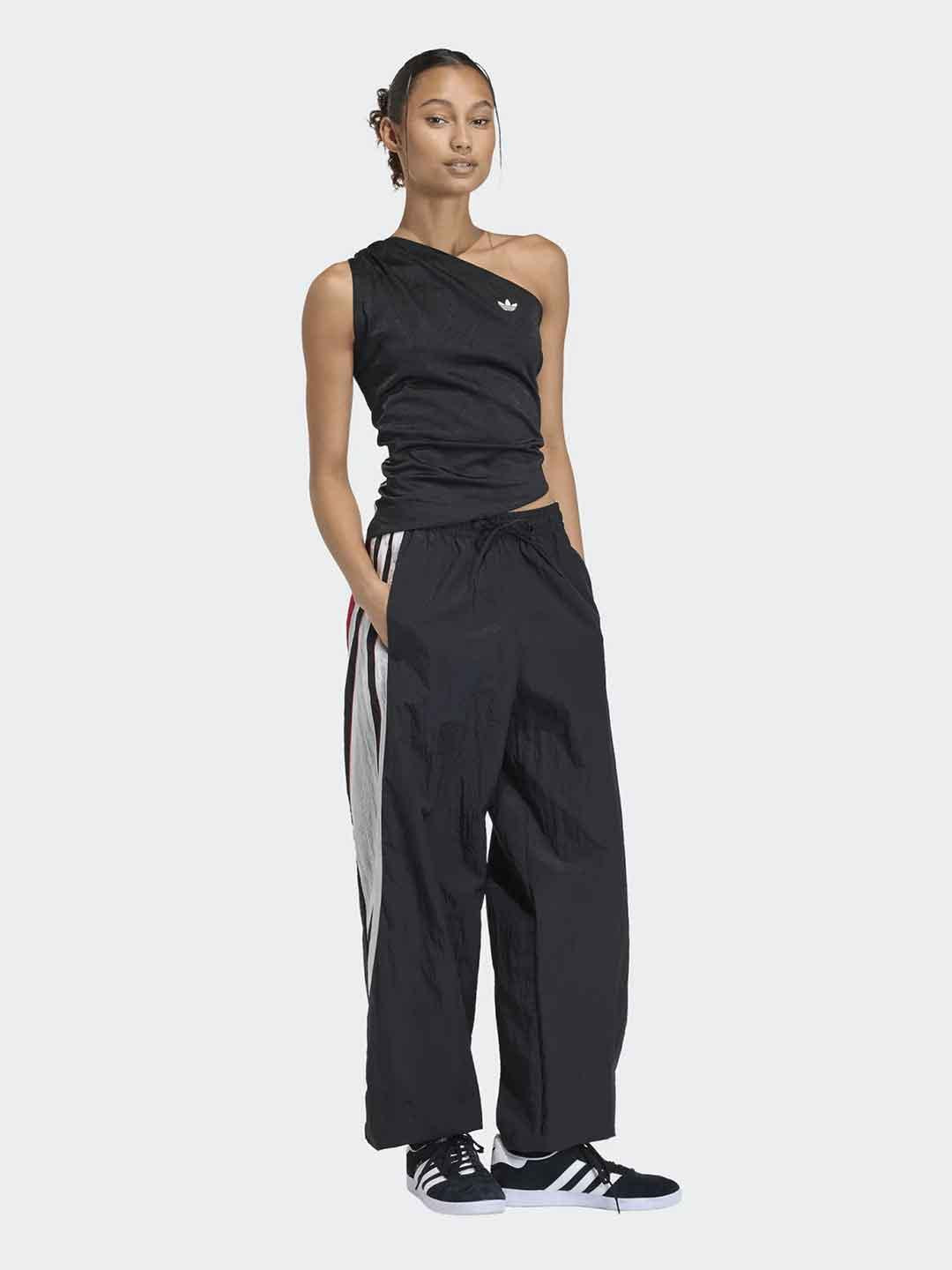 Adidas pantalone nero e rosso