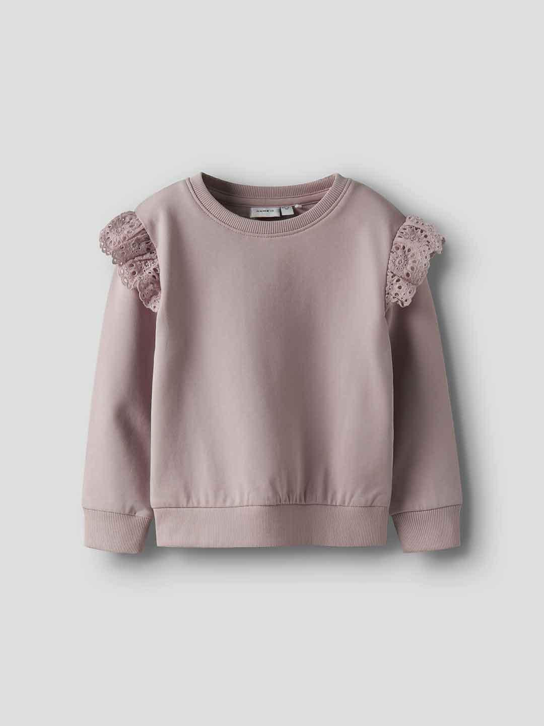 Name It felpa kids rosa con volant