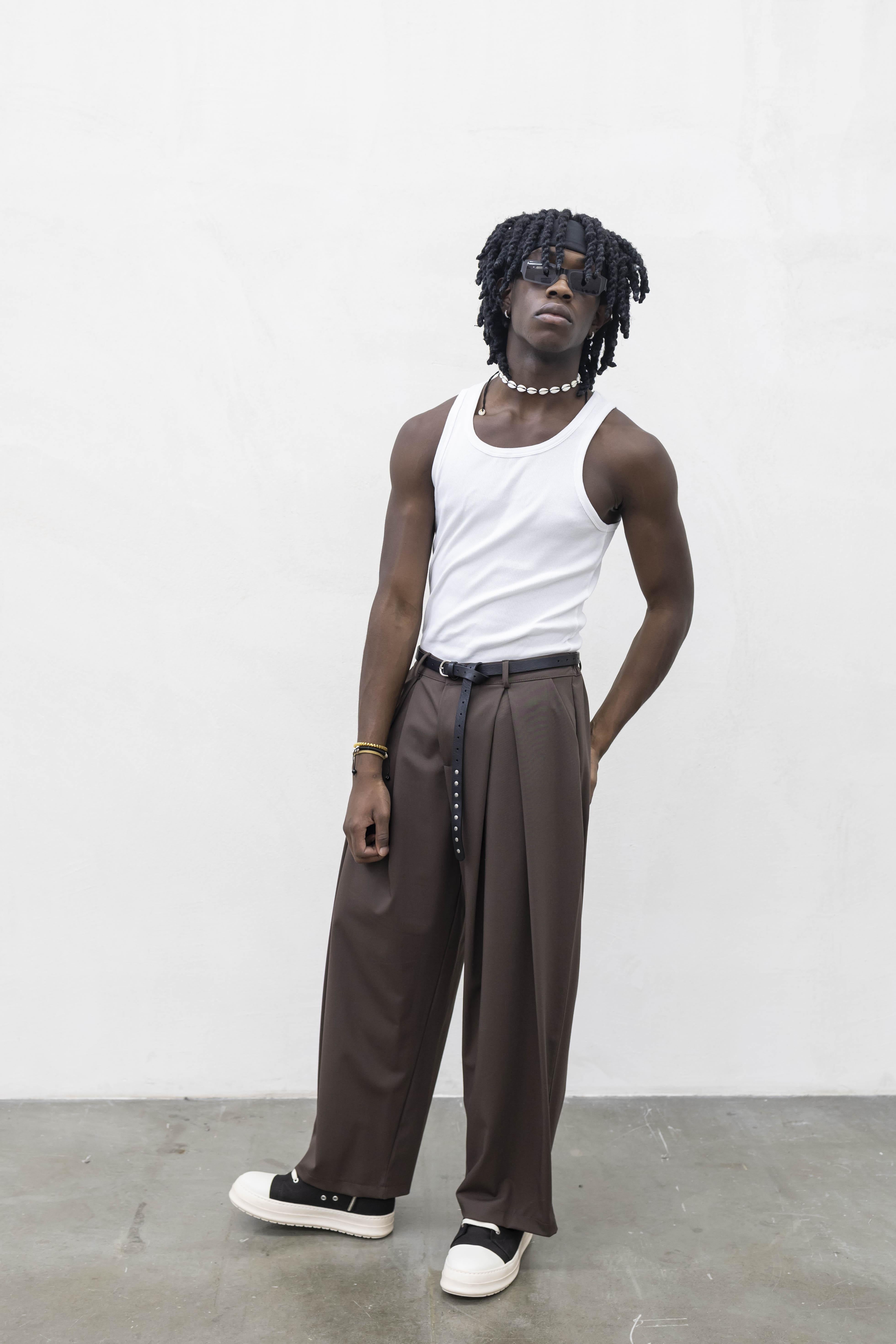 Tokyo pantaloni marrone con super pences