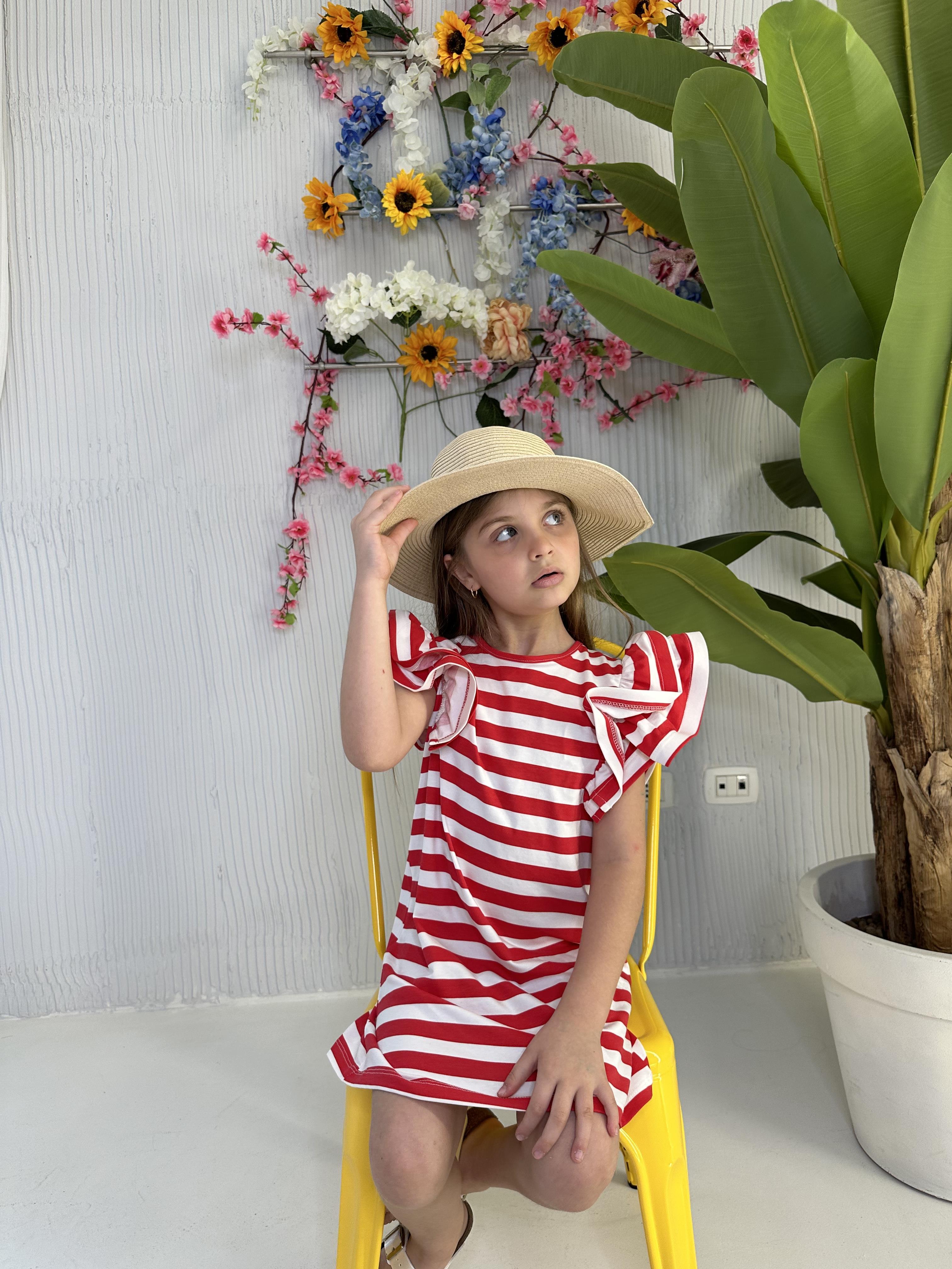 Vicolo abito kids rosso a righe