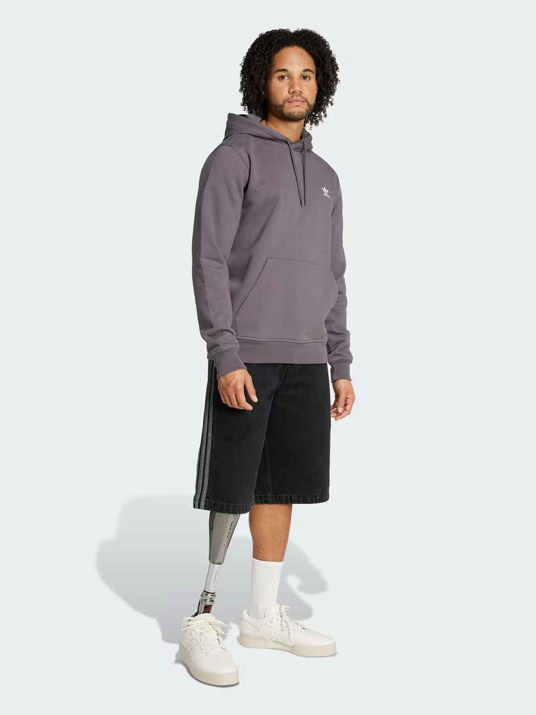 Adidas felpa grigio con cappuccio
