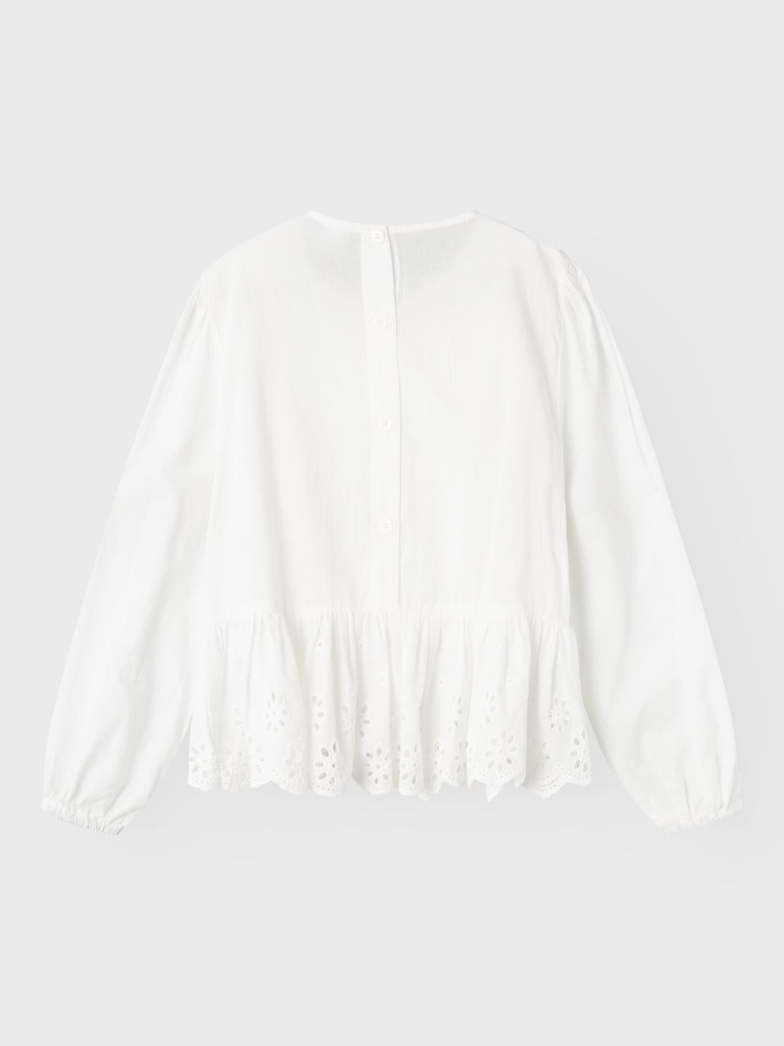 Name It camicia kids bianco con tessuto intrecciato