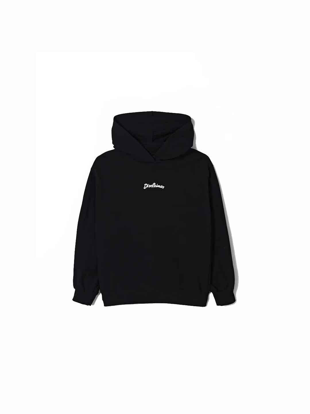 Disclaimer felpa kids nero con cappuccio
