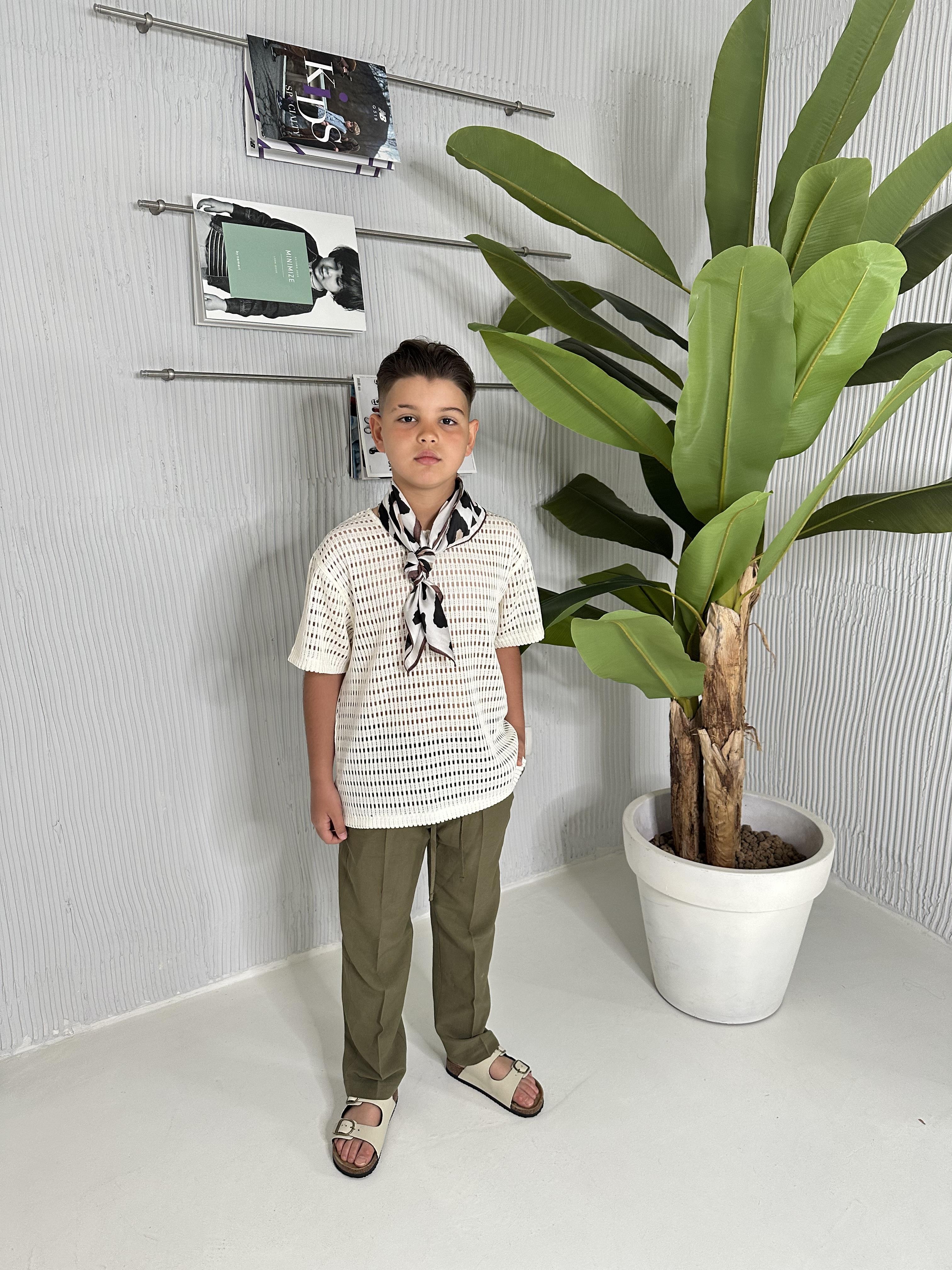 I'M Brian t-shirt kids panna traforata