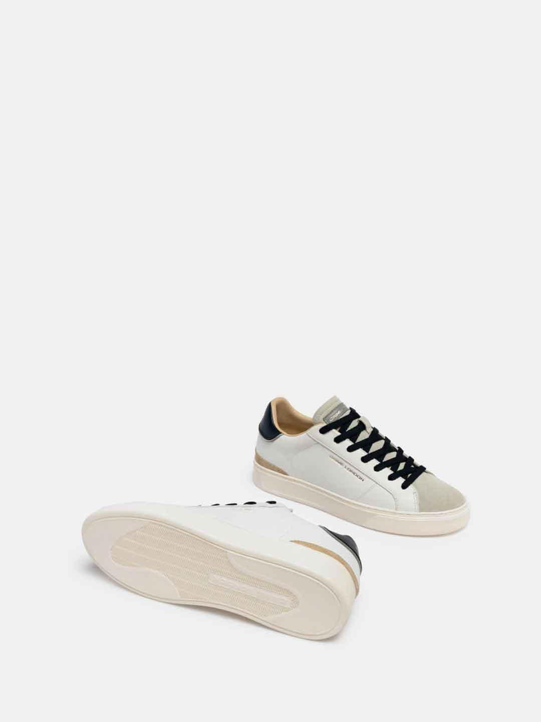 Crime Blade sneakers bianco con tab blu