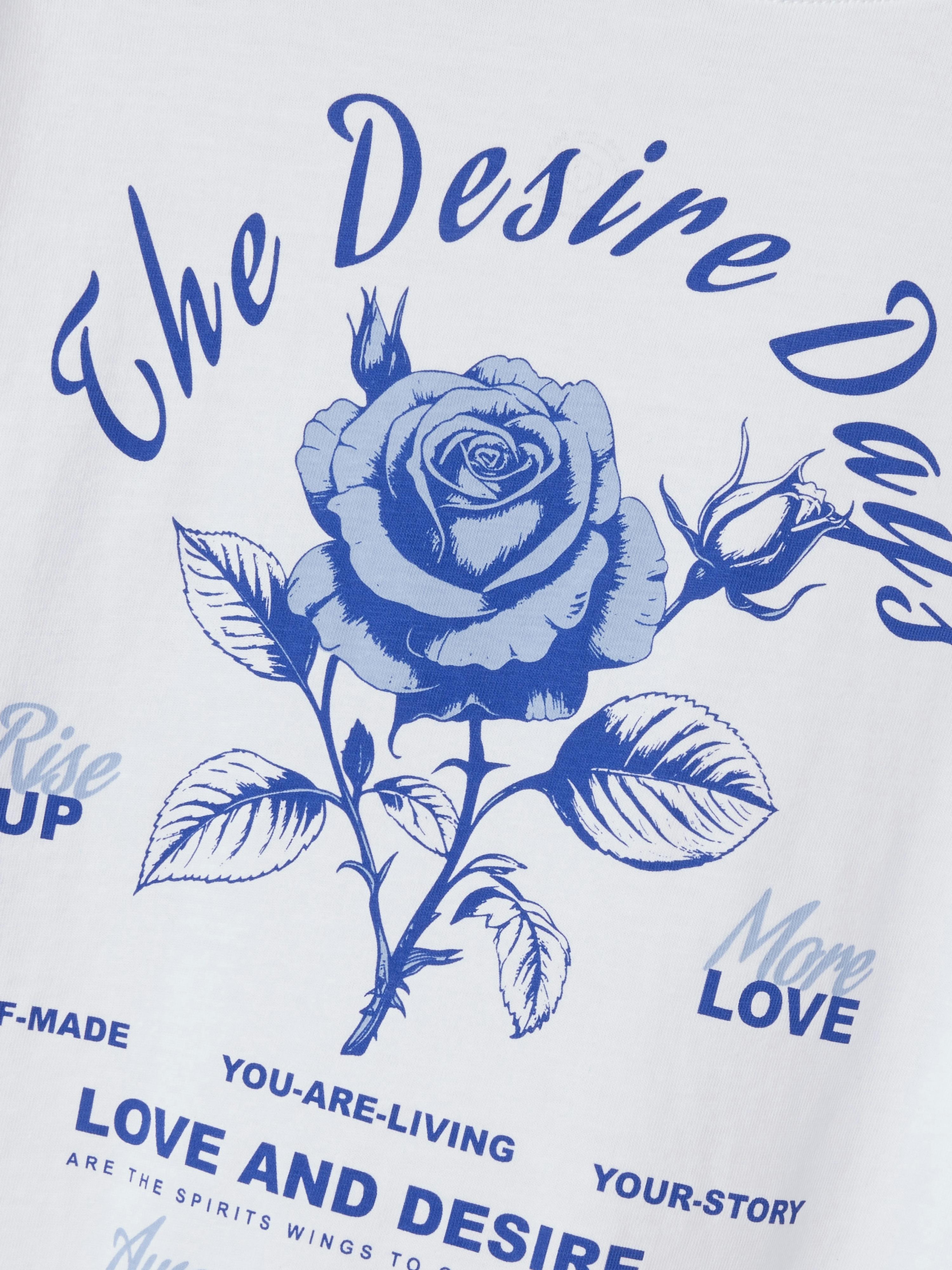 Name It t-shirt kids bianco con rose blu